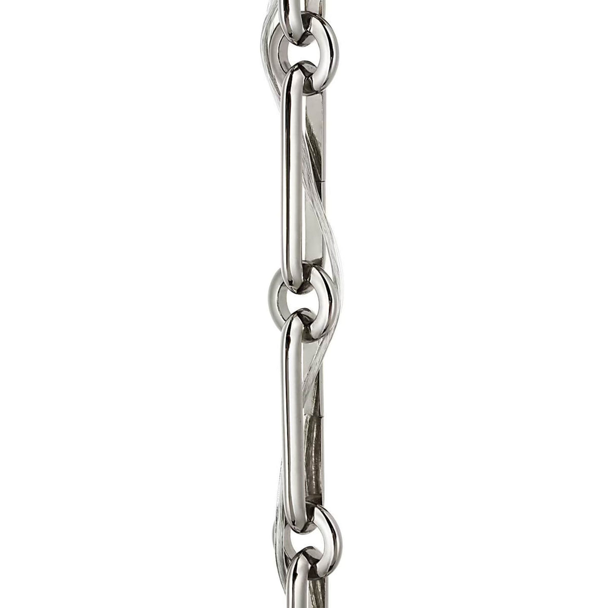 AERIN Rae 13" Pendant in Polished Nickel with White Strie Glass W13" x H15.5"