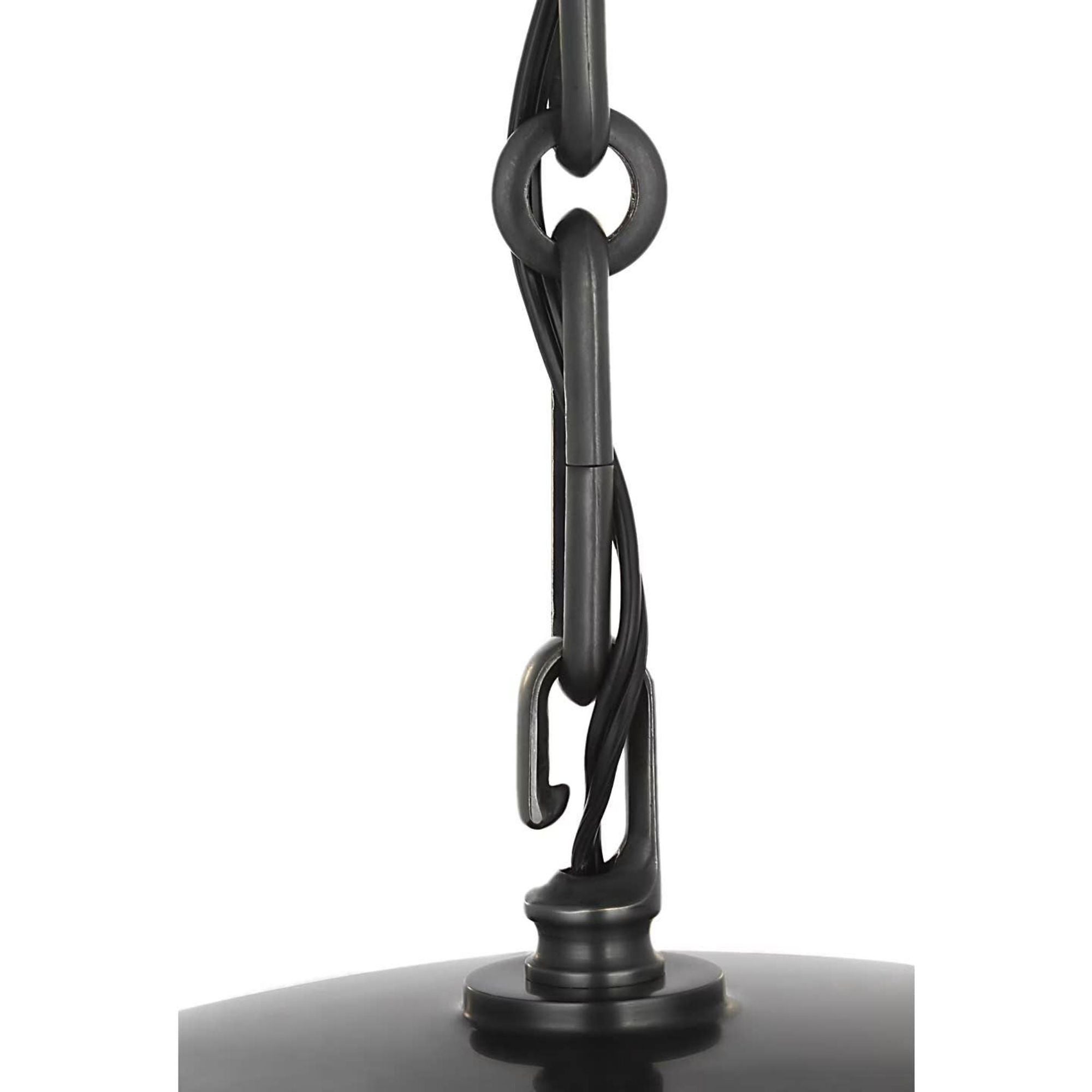 AERIN Rae 17" Pendant in Bronze with White Strie Glass W17.25" x H19.5"
