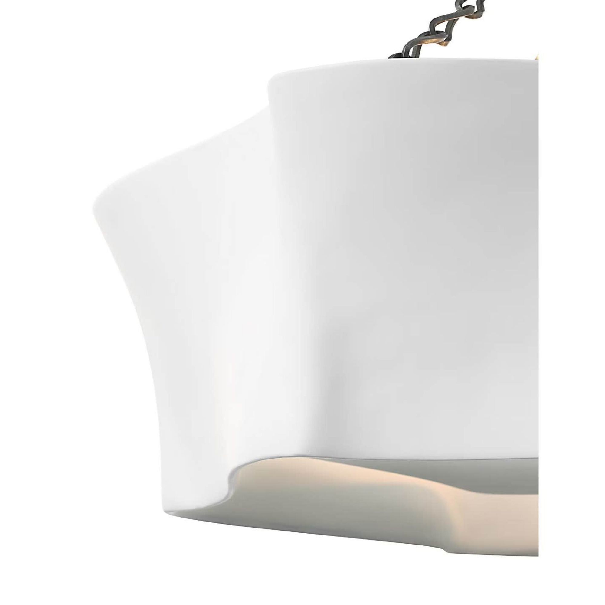AERIN Ayers 31" Sculptural Chandelier in Bronze and Plaster White W30.5" x H21"