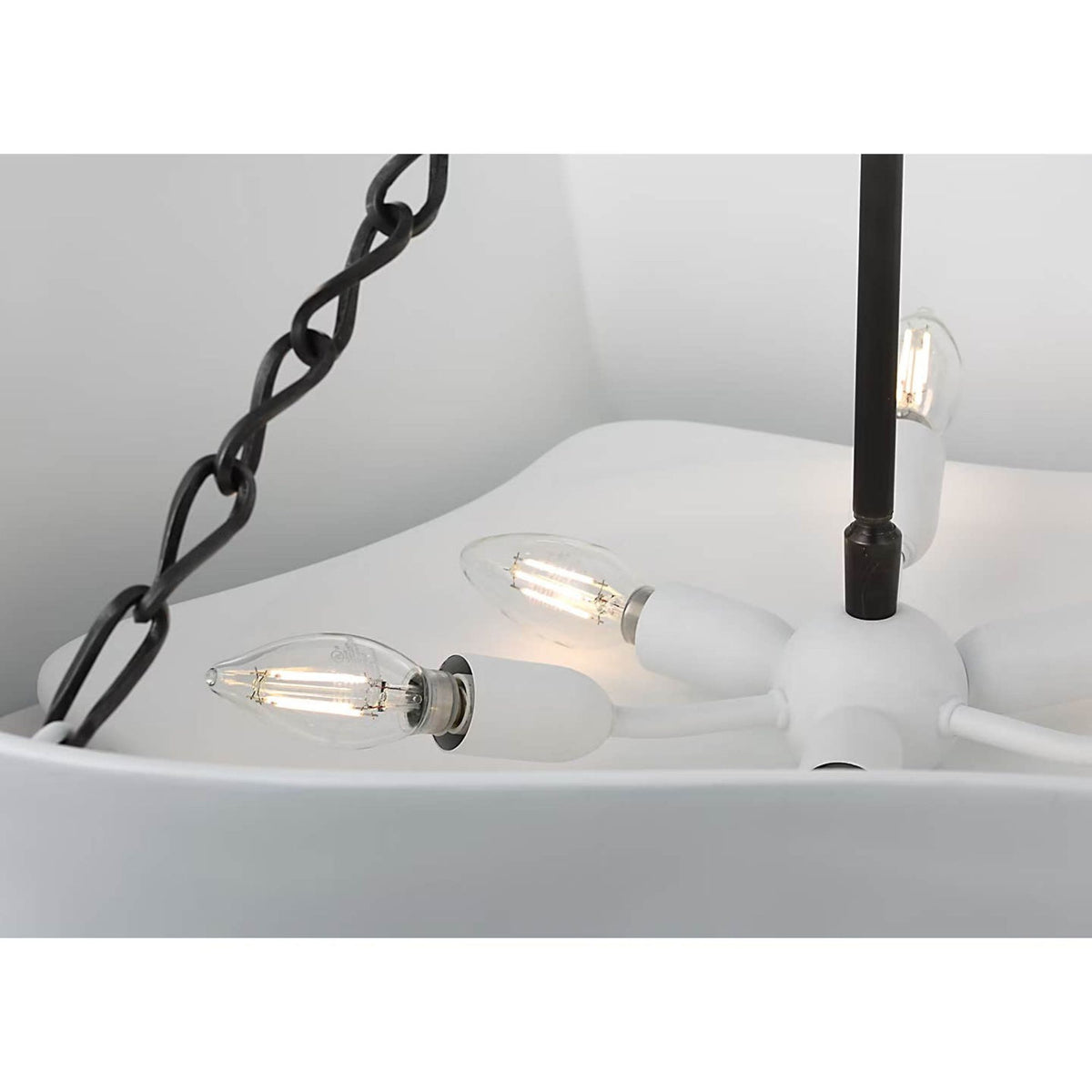 AERIN Ayers 31" Sculptural Chandelier in Bronze and Plaster White W30.5" x H21"