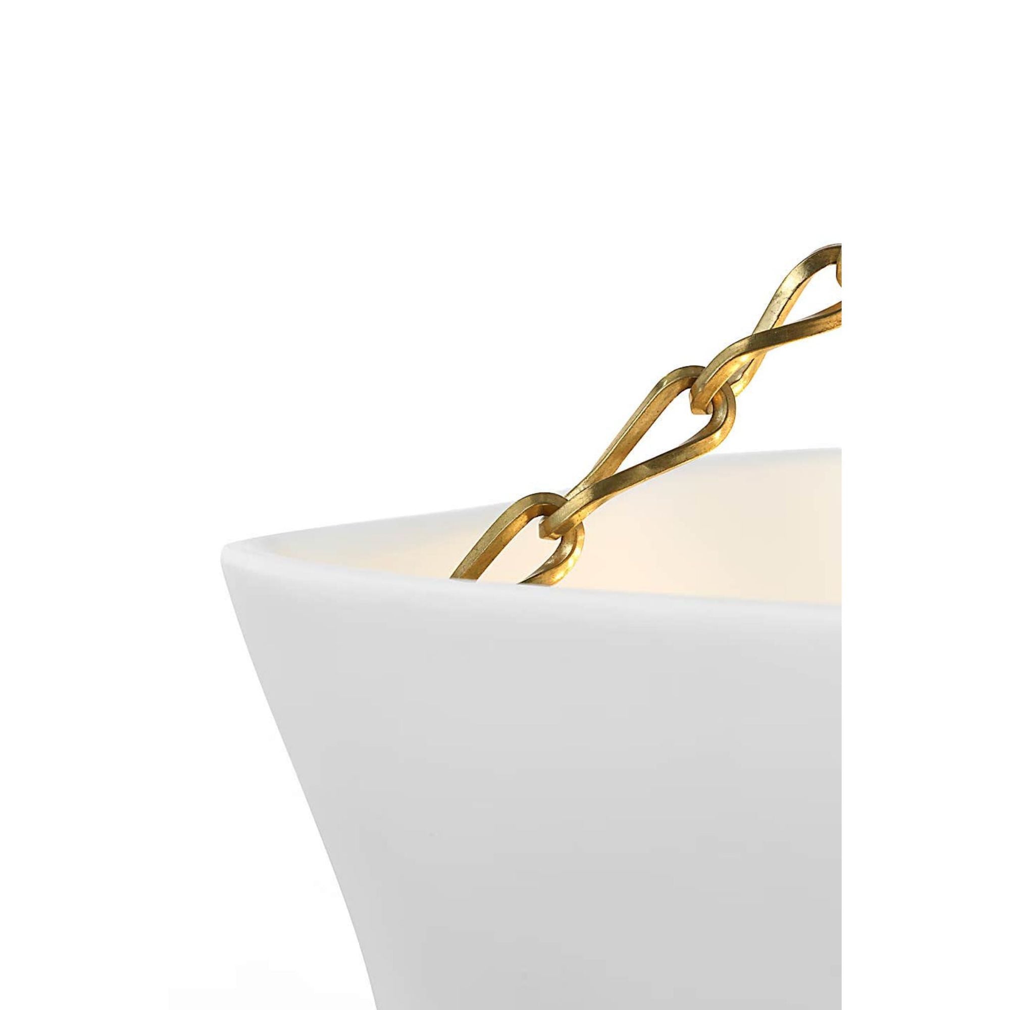 AERIN Ayers 31" Sculptural Chandelier in Hand-Rubbed Antique Brass and Plaster White W30.5" x H21"