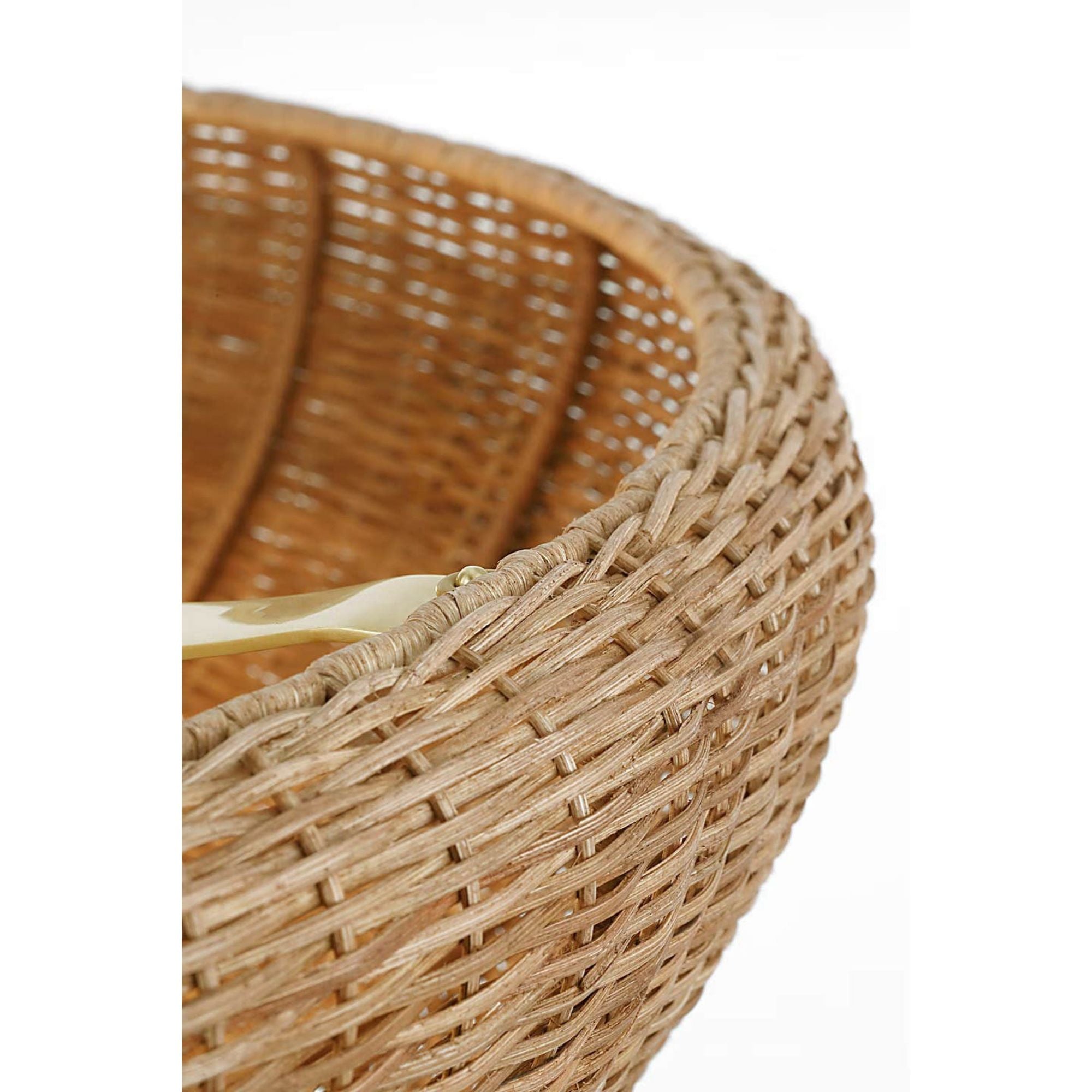 AERIN Devon 35" Chandelier in Hand-Rubbed Antique Brass with Natural Wicker W35" x H24"