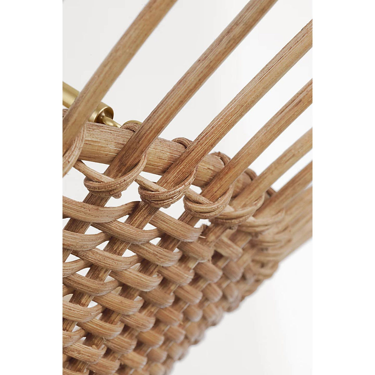 AERIN Elona 24" Chandelier in Hand-Rubbed Antique Brass with Natural Wicker W24" x H15"
