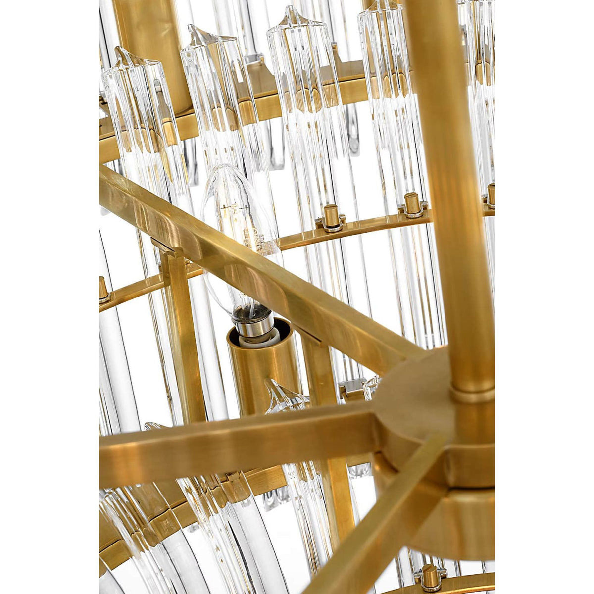 AERIN Rhine 34" Three Tier Chandelier in Hand-Rubbed Antique Brass with Crystal W34" x H21.75"