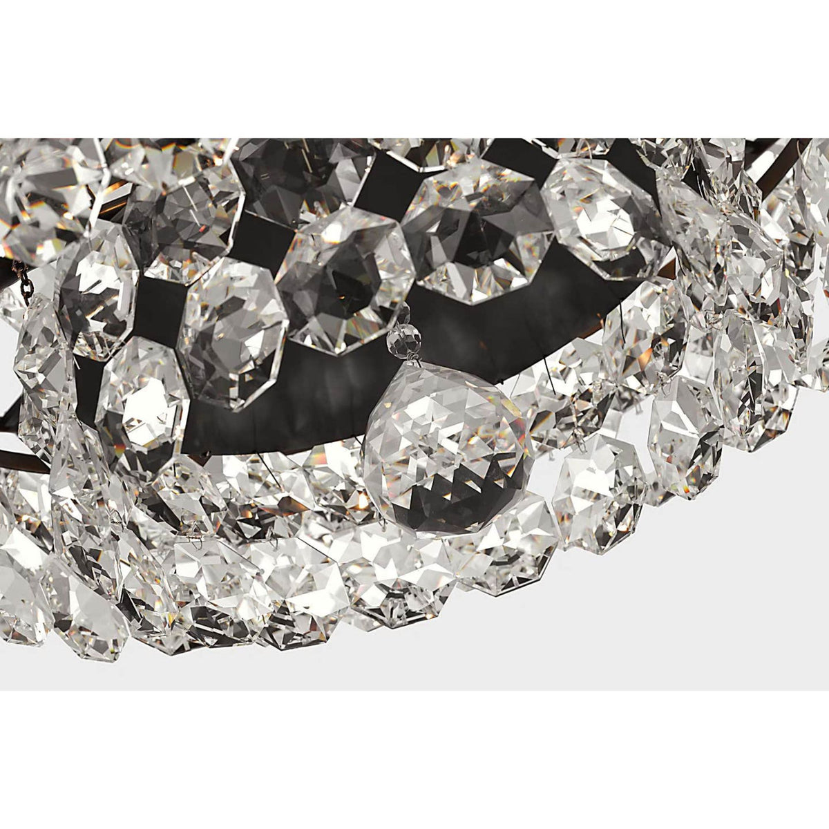 AERIN Sanger Small Chandelier in Bronze with Crystal W29" x H19"