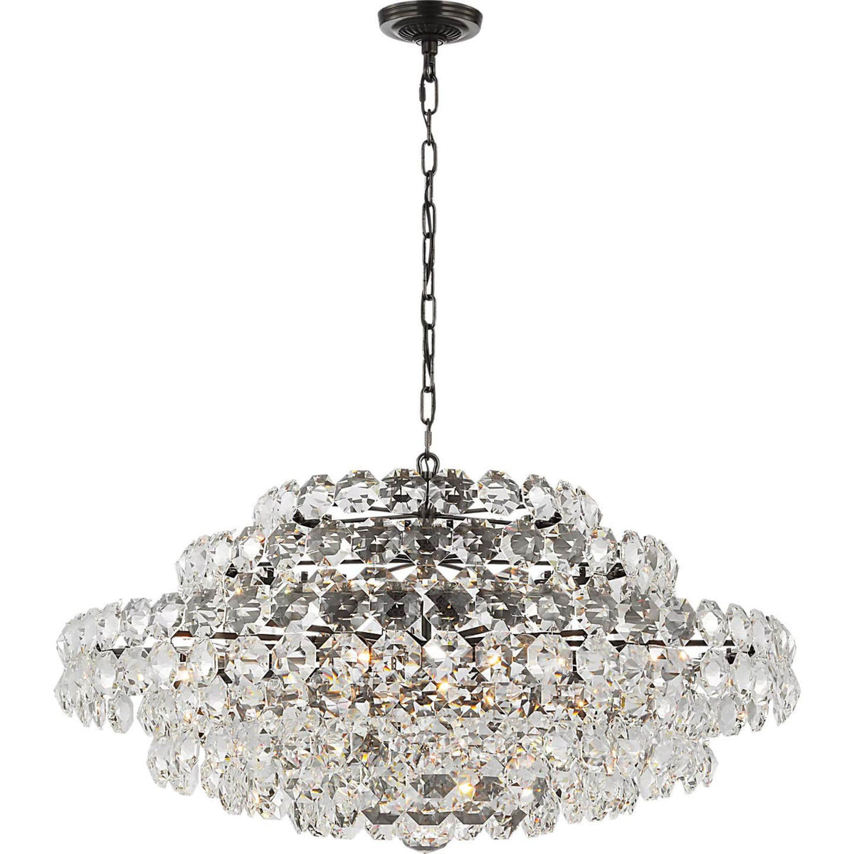 AERIN Sanger Large Chandelier in Bronze with Crystal W37" x H19.75"