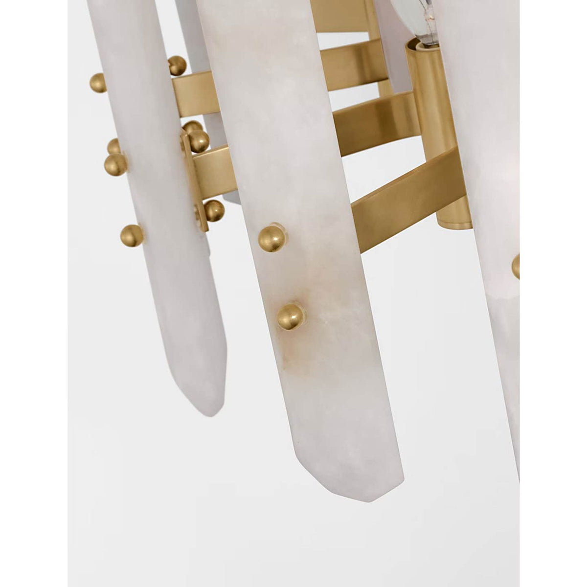 AERIN Bonnington Small Chandelier in Hand-Rubbed Antique Brass with Alabaster W23.75" x H15.25"