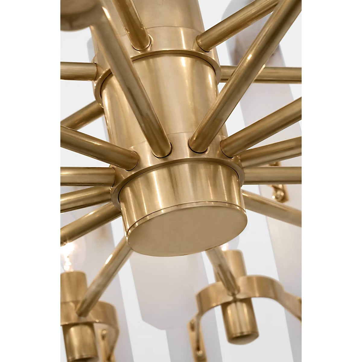 AERIN Bonnington Large Chandelier in Hand-Rubbed Antique Brass with Alabaster W32" x H15.25"