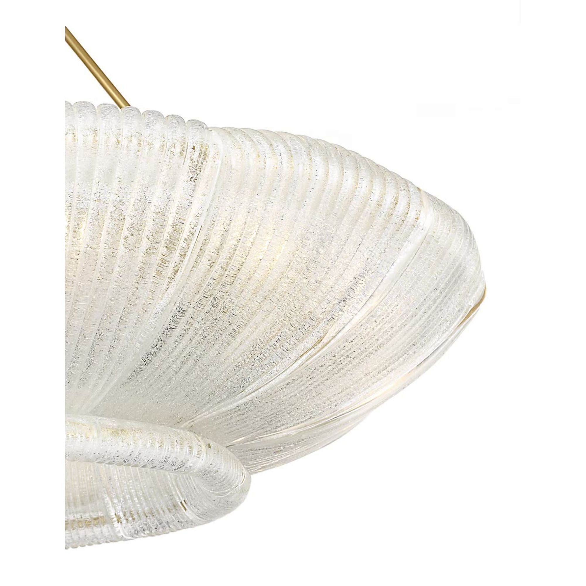 AERIN Claude 39" Chandelier in Hand-Rubbed Antique Brass with Clear Graniglia Glass W37.75"