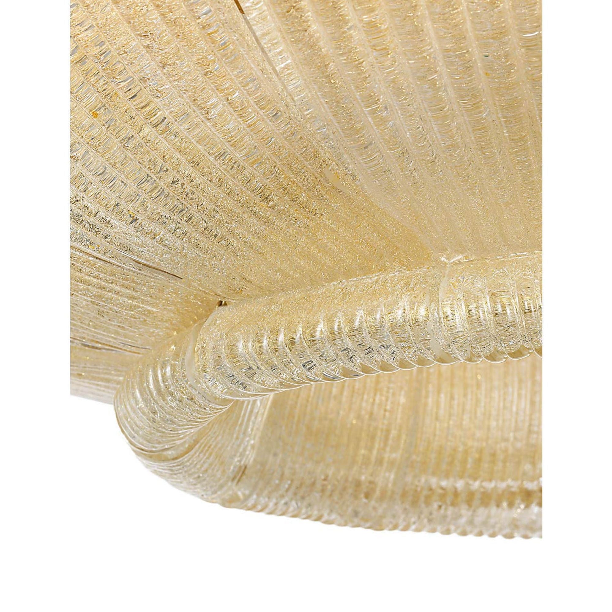 AERIN Claude 39" Chandelier in Hand-Rubbed Antique Brass with Gold Graniglia Glass W37.75"