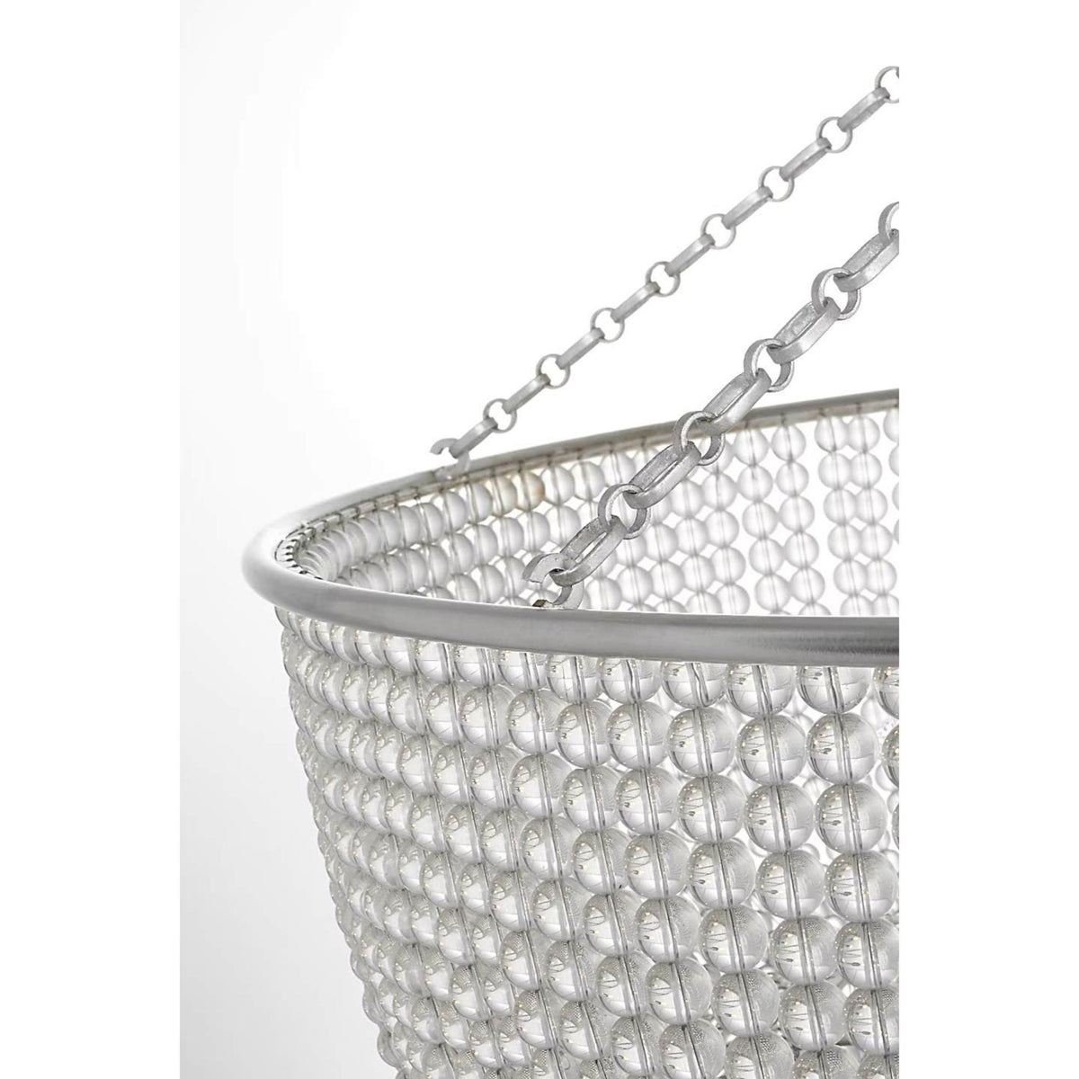 AERIN Jacqueline 46" Basket Chandelier in Burnished Silver Leaf with Clear Glass W45.5" x H50.25"