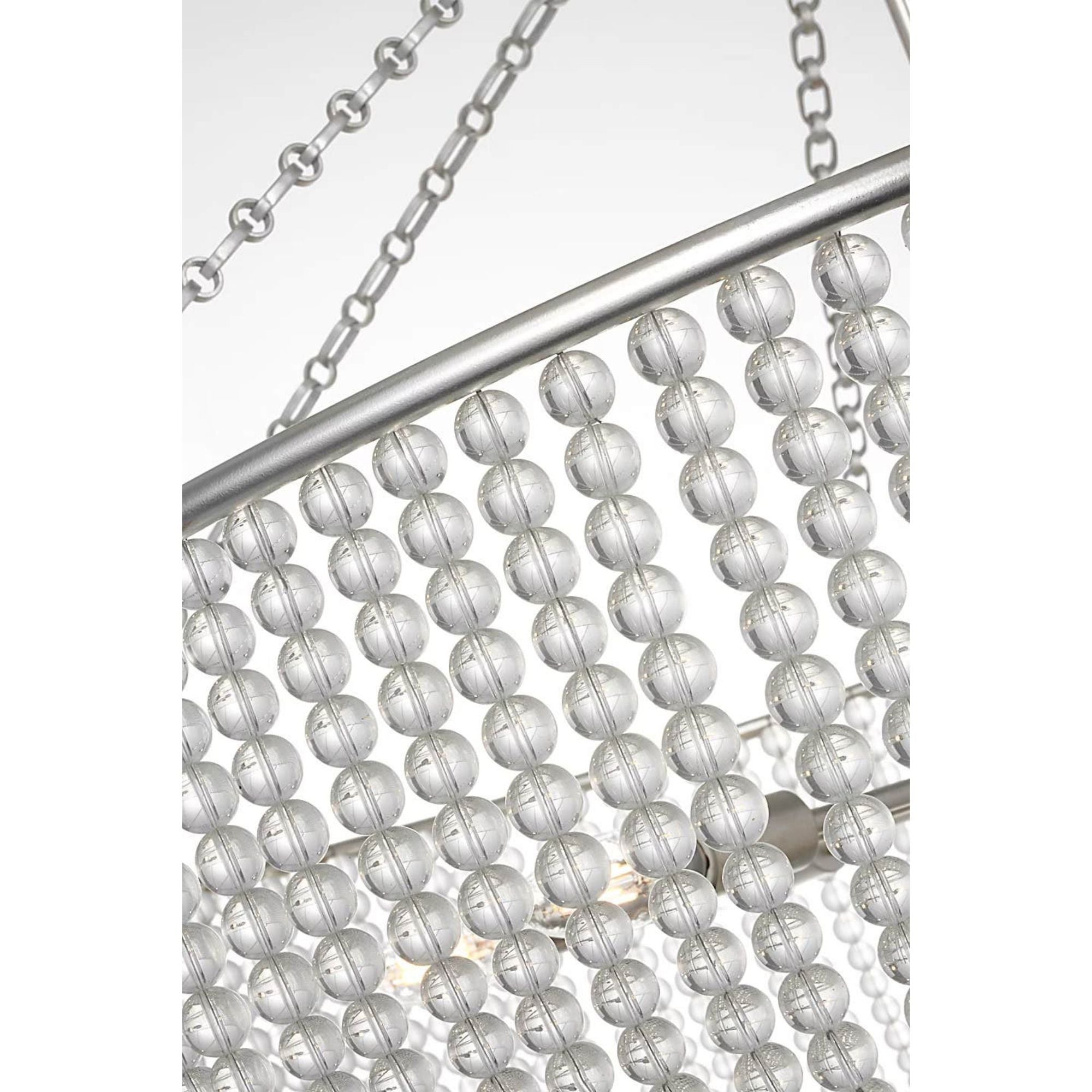 AERIN Jacqueline 46" Basket Chandelier in Burnished Silver Leaf with Clear Glass W45.5" x H50.25"