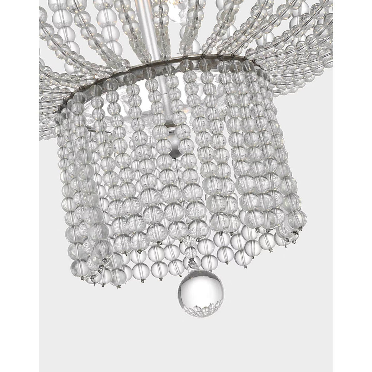 AERIN Jacqueline 46" Basket Chandelier in Burnished Silver Leaf with Clear Glass W45.5" x H50.25"