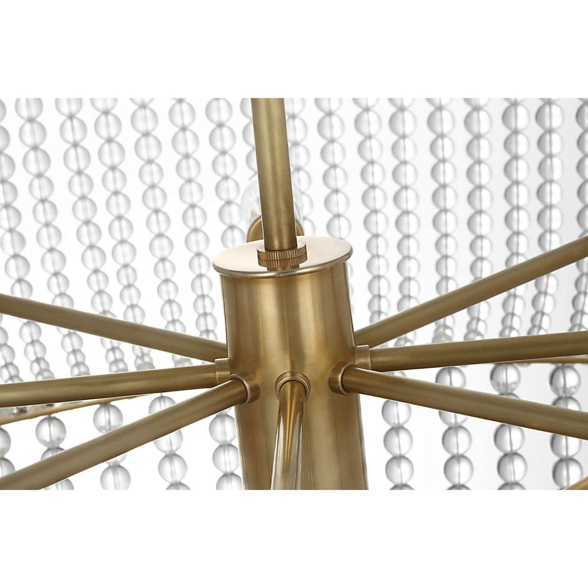 AERIN Jacqueline 46" Basket Chandelier in Hand-Rubbed Antique Brass with Clear Glass W45.5" x H50.25"