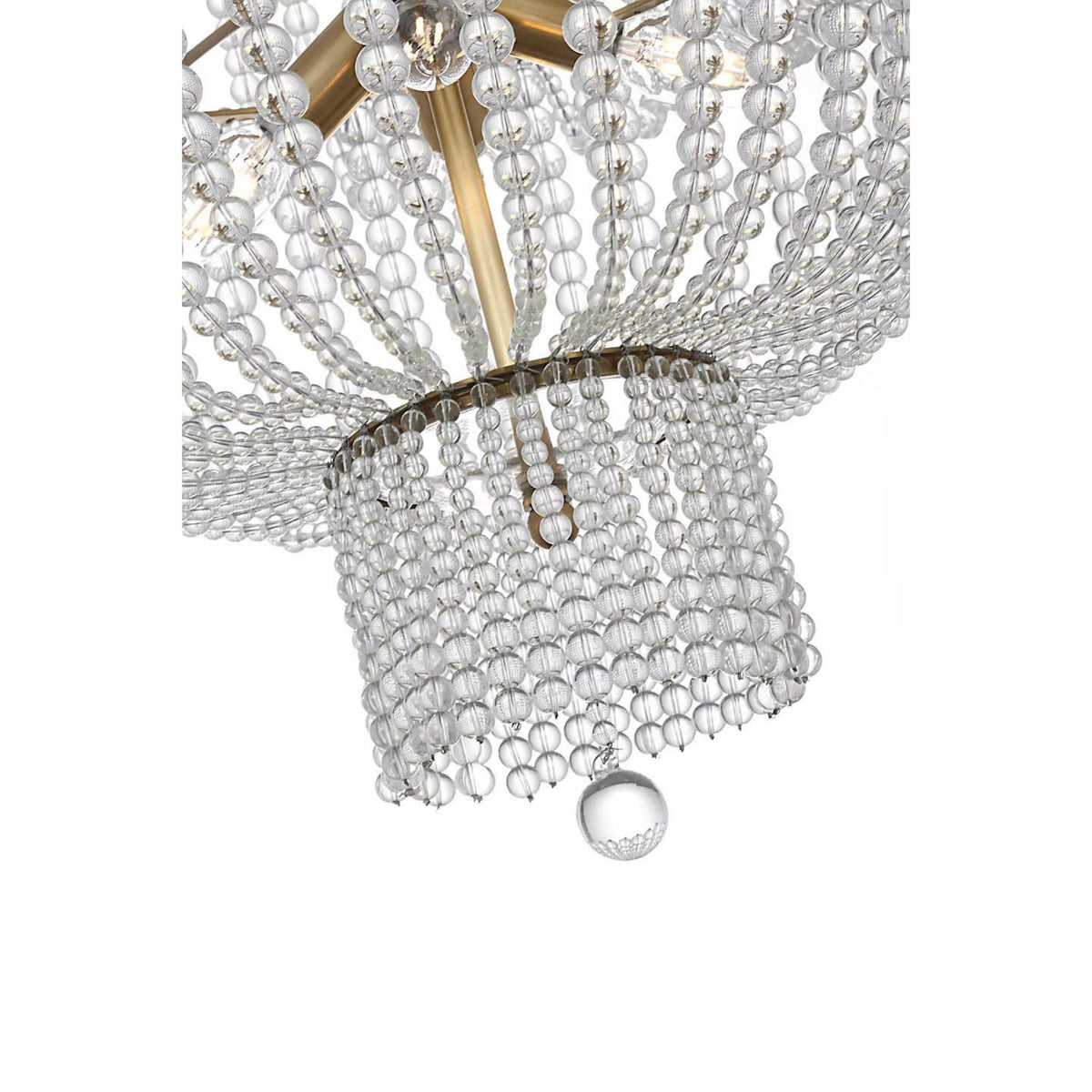 AERIN Jacqueline 46" Basket Chandelier in Hand-Rubbed Antique Brass with Clear Glass W45.5" x H50.25"