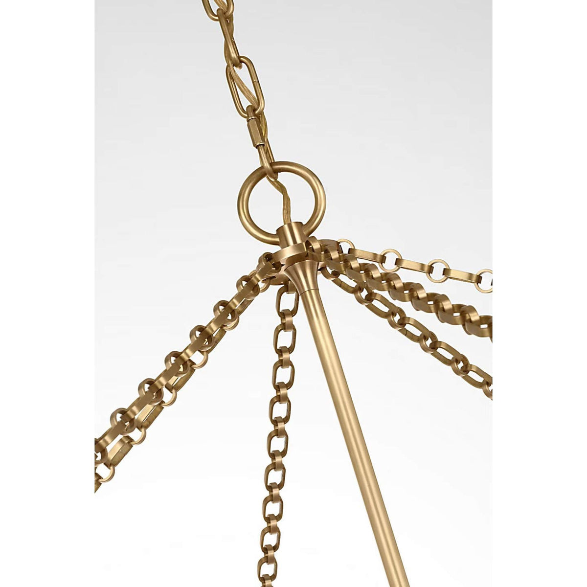 AERIN Jacqueline 46" Basket Chandelier in Hand-Rubbed Antique Brass with Clear Glass W45.5" x H50.25"