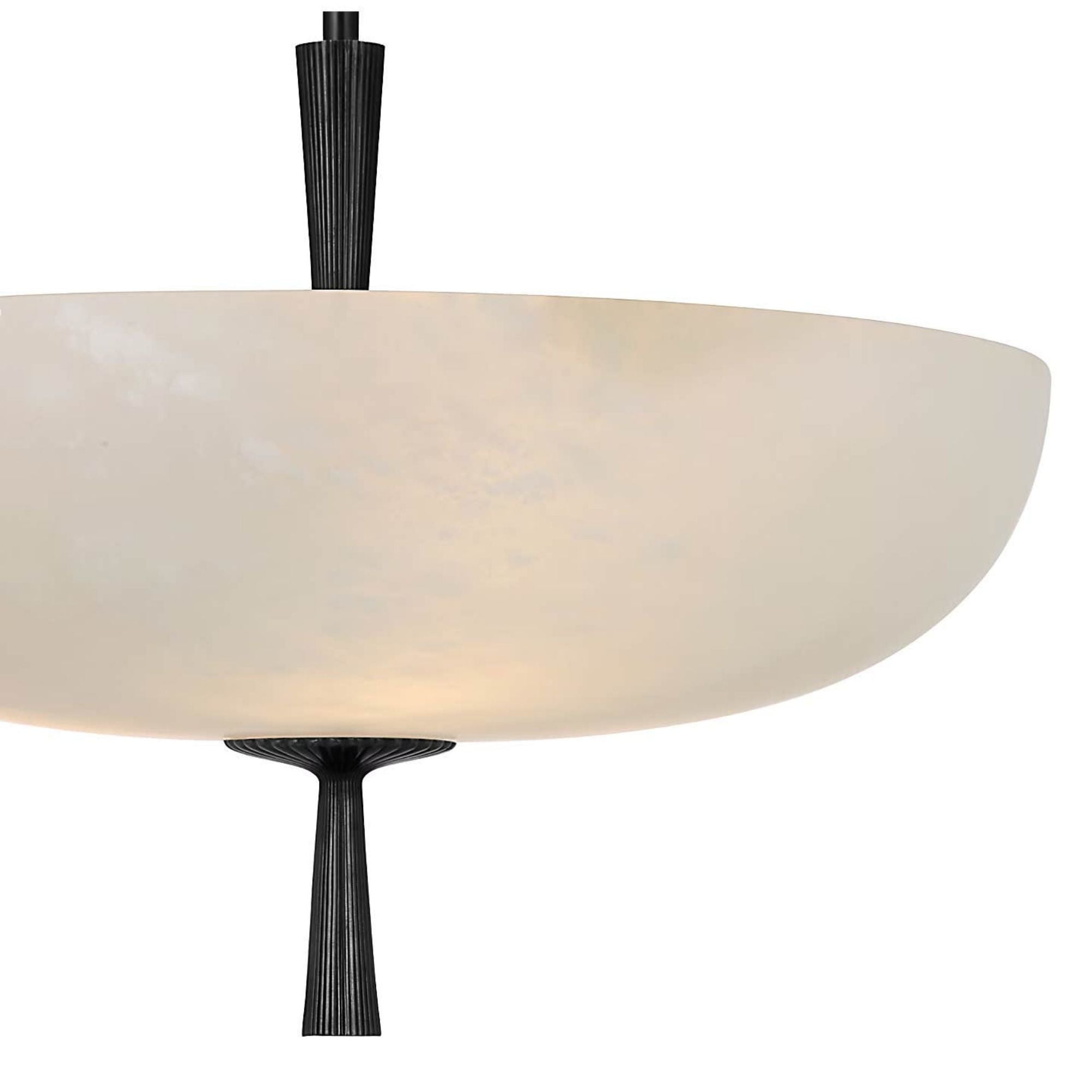 AERIN Pascal 19" Bowl Pendant in Bronze with Alabaster W19"