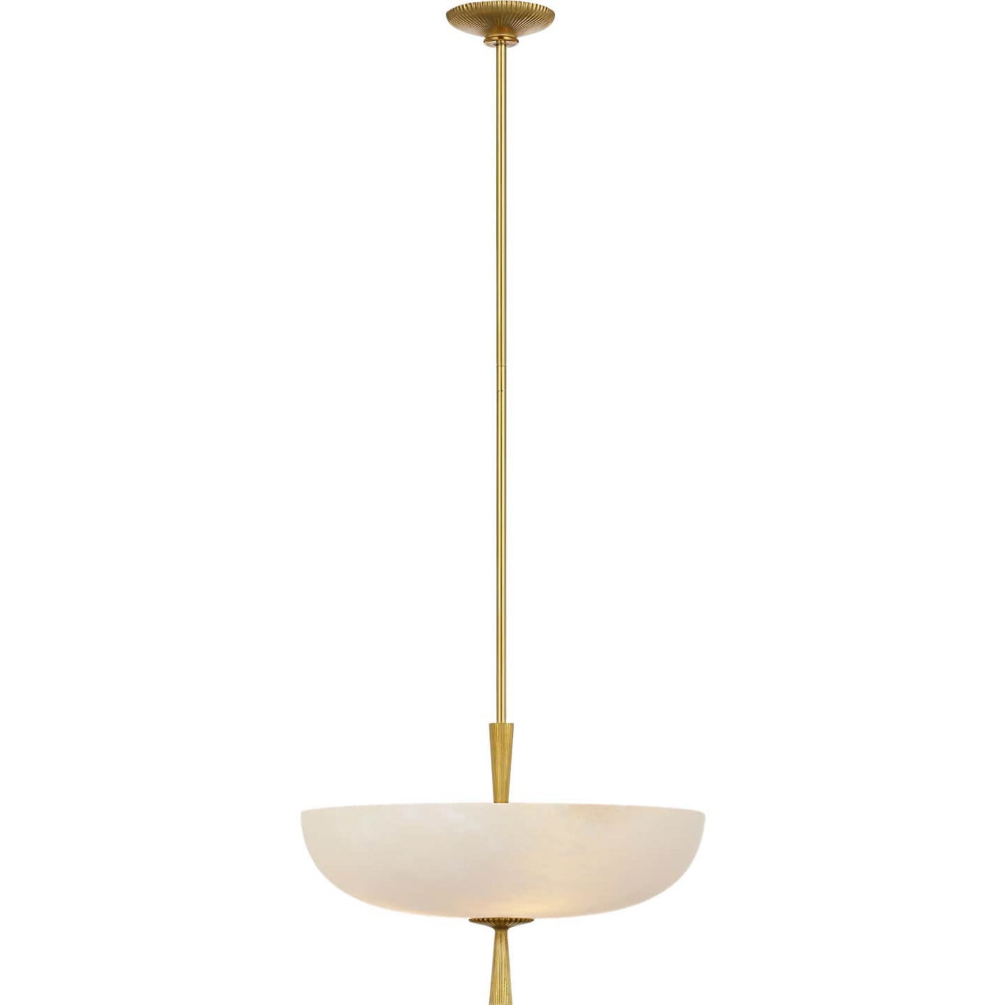 AERIN Pascal 19" Bowl Pendant in Hand-Rubbed Antique Brass with Alabaster W19"