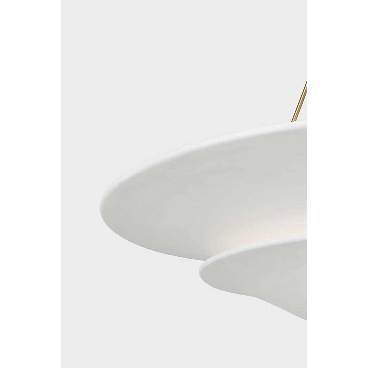 AERIN Mollino 40" Chandelier in Hand-Rubbed Antique Brass with Plaster White Shade W40" x H26.5"