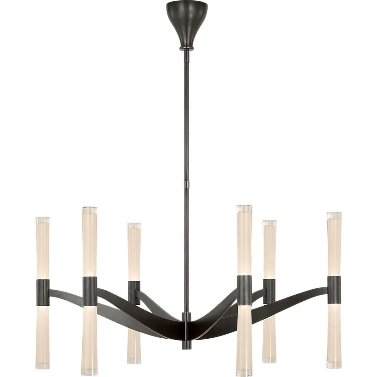 AERIN Brenta Extra Large Chandelier in Bronze with White Glass W40"