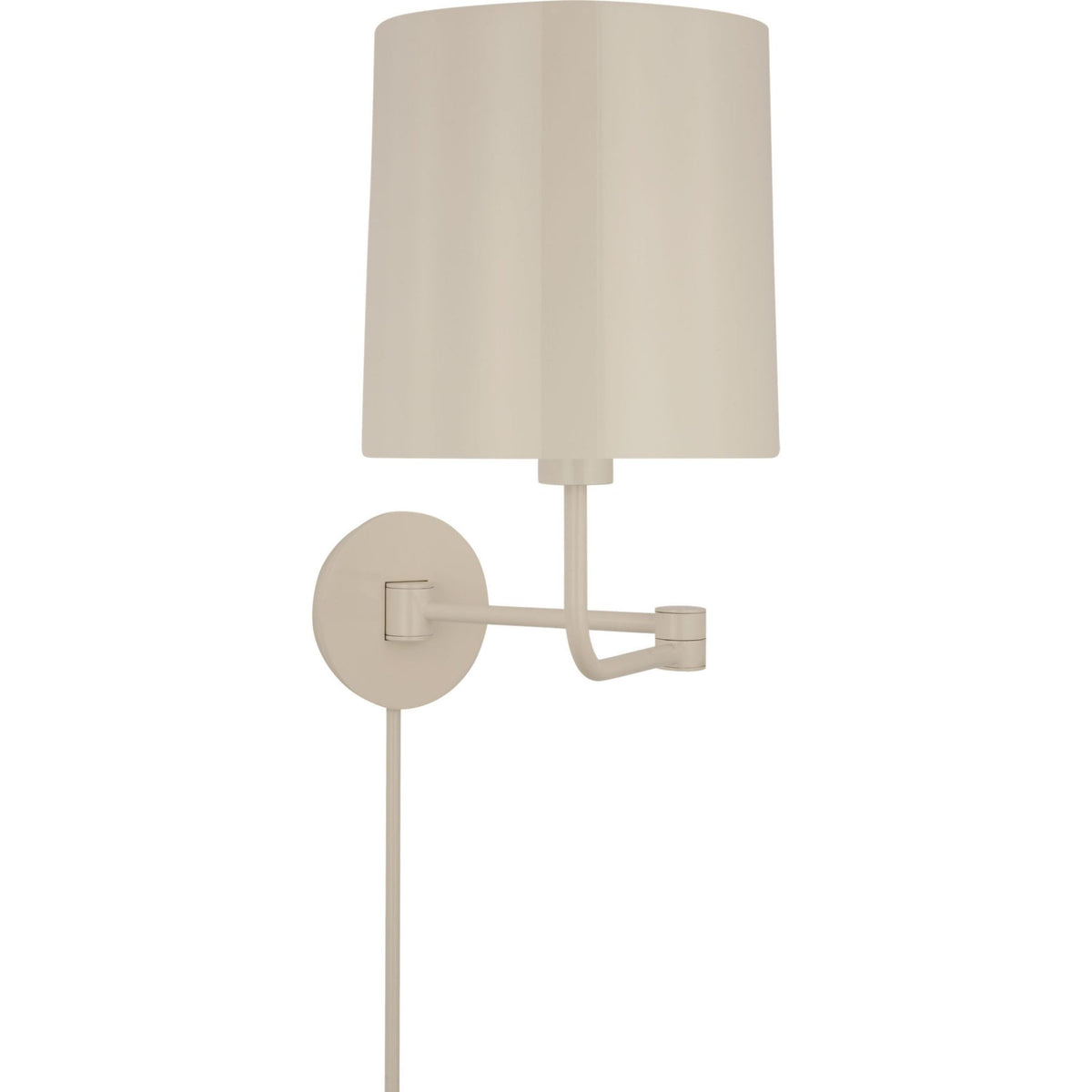 Barbara Barry Go Lightly Swing Arm Wall Light in China White with China White Shade W8.75" x H15.75" x E8.75" - 21"