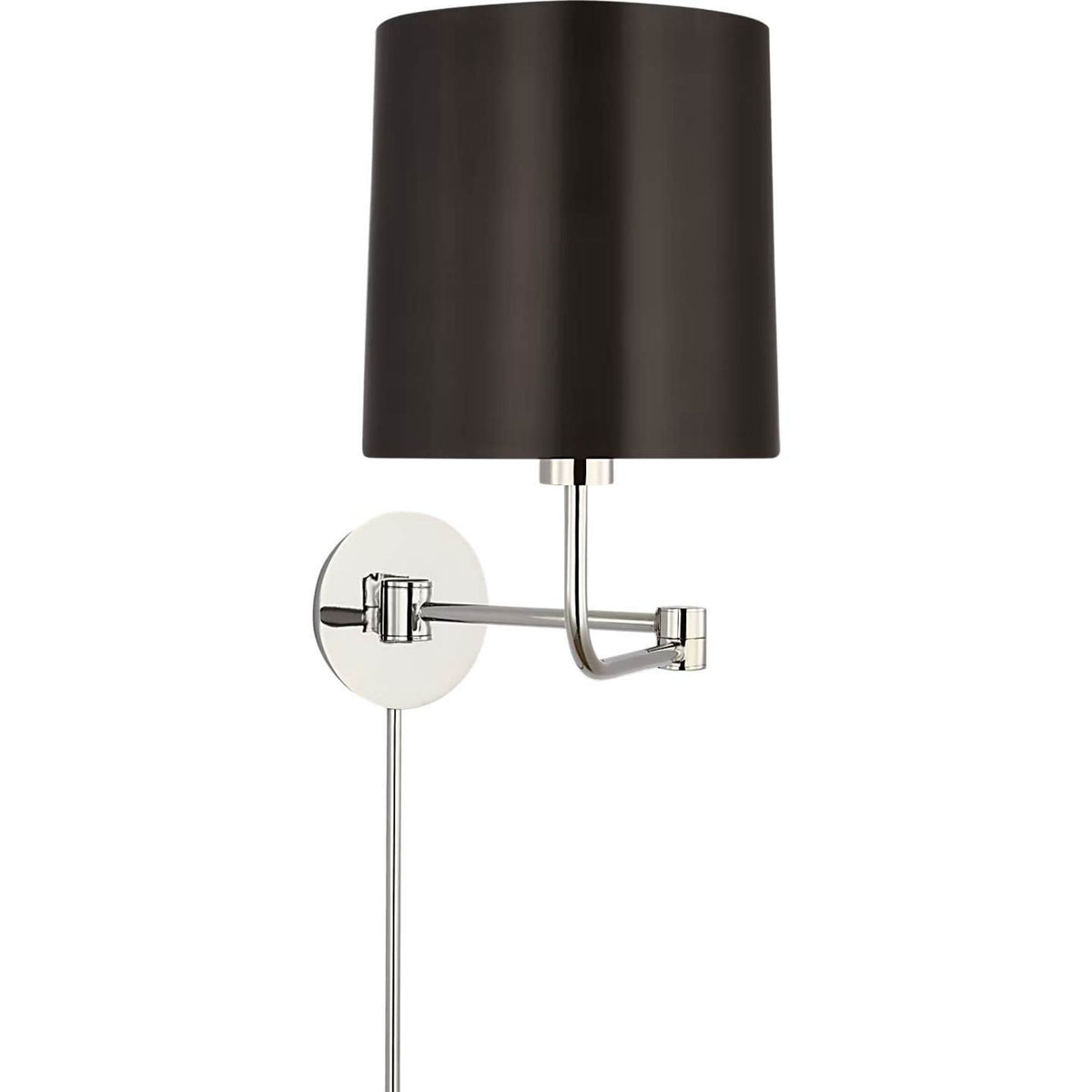 Barbara Barry Go Lightly Swing Arm Wall Light in Polished Nickel with Bronze Shade W8.75" x H15.75" x E8.75" - 21"