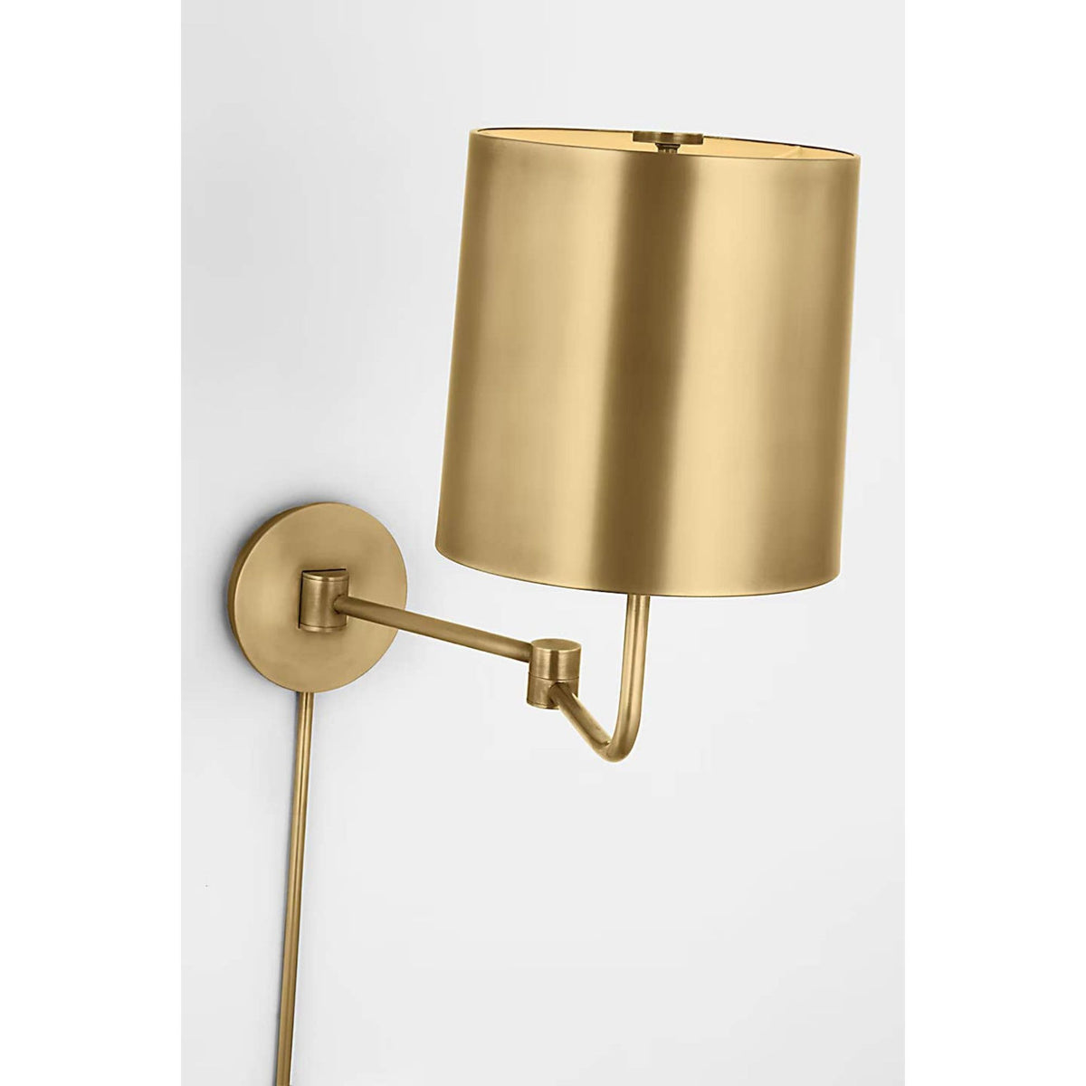 Barbara Barry Go Lightly Swing Arm Wall Light in Soft Brass with Soft Brass Shade W8.75" x H15.75" x E8.75" - 21"