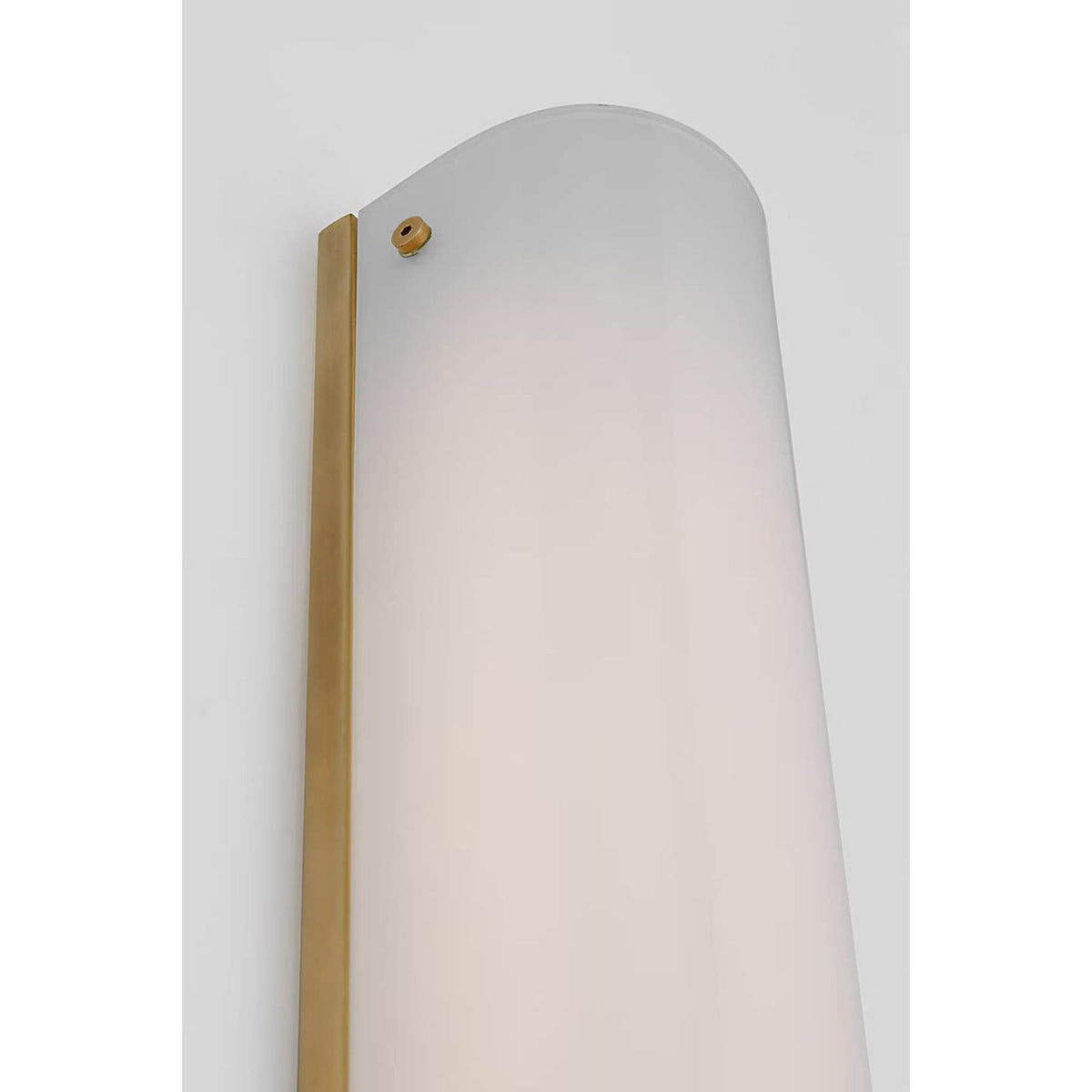 Barbara Barry Penhold 18" Bath Light in Soft Brass with White Glass W3.25" x H18" x E3.25"