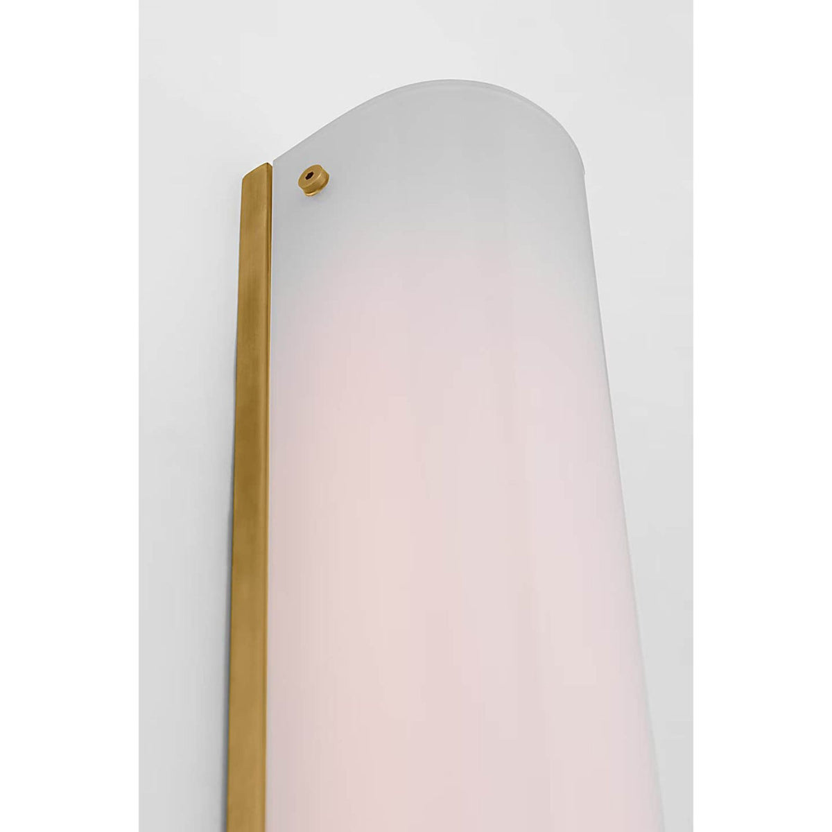 Barbara Barry Penhold 18" Bath Light in Soft Brass with White Glass W3.25" x H18" x E3.25"