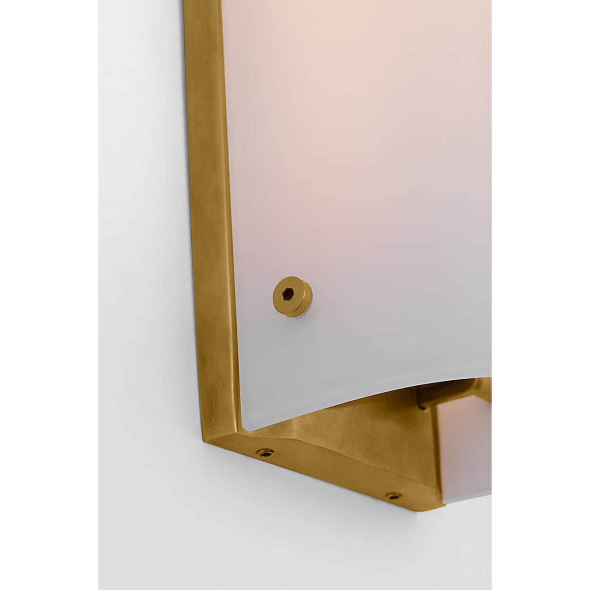 Barbara Barry Penhold 18" Bath Light in Soft Brass with White Glass W3.25" x H18" x E3.25"