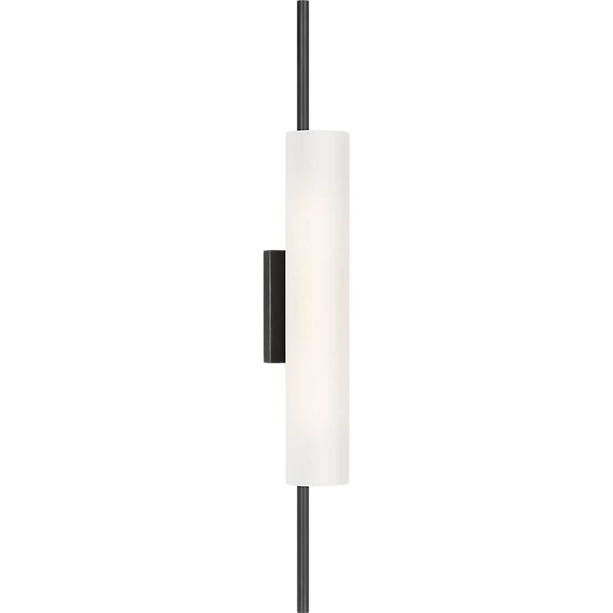 Barbara Barry Windchime 25" Tubular Sconce in Bronze with Soft Etched Glass W2.75" x H25" x E3.75"
