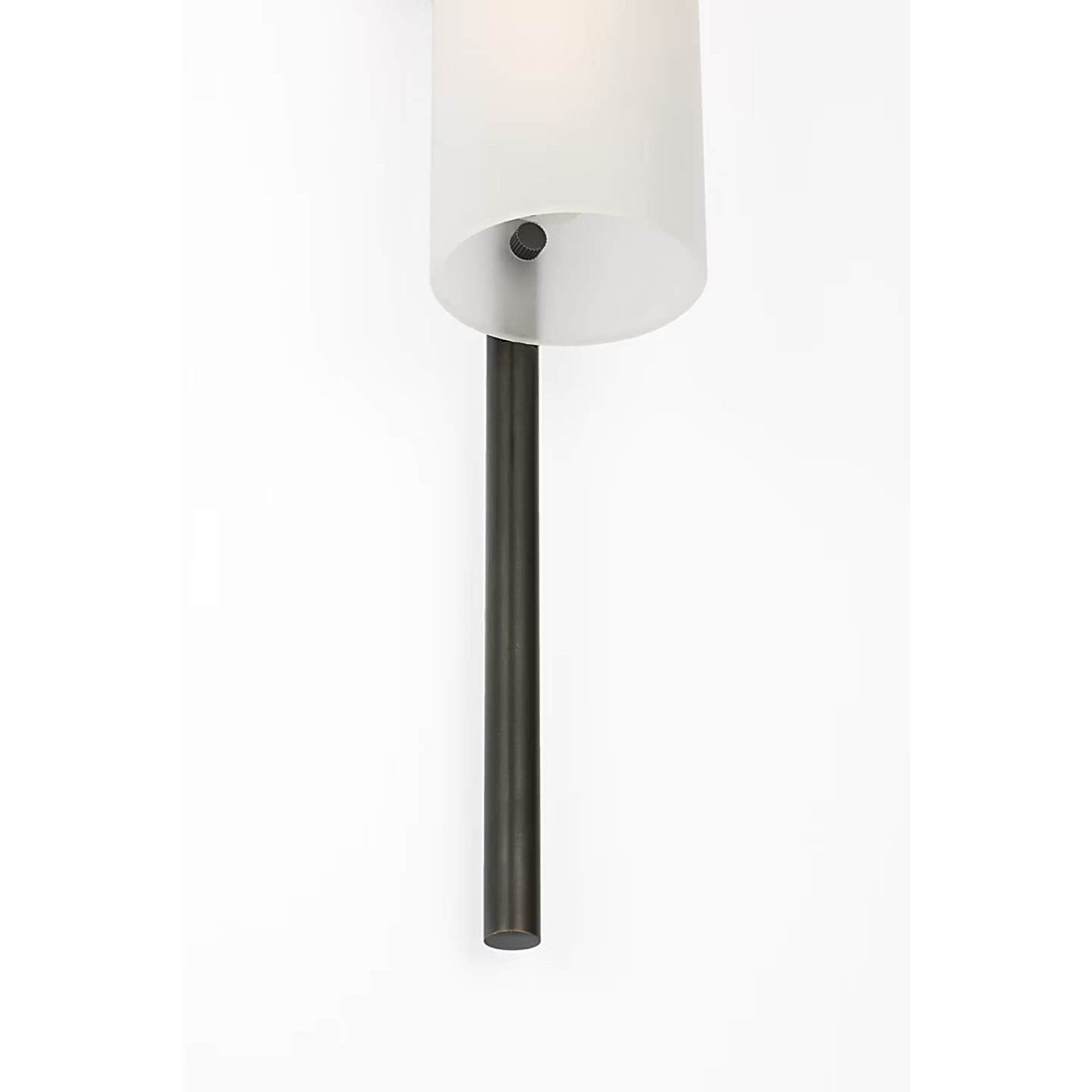 Barbara Barry Windchime 25" Tubular Sconce in Bronze with Soft Etched Glass W2.75" x H25" x E3.75"