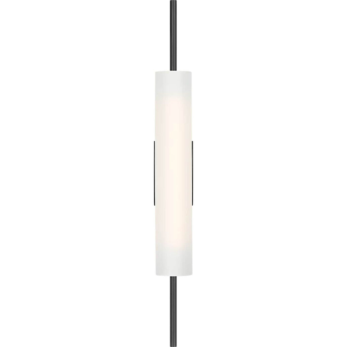 Barbara Barry Windchime 25" Tubular Sconce in Bronze with Soft Etched Glass W2.75" x H25" x E3.75"