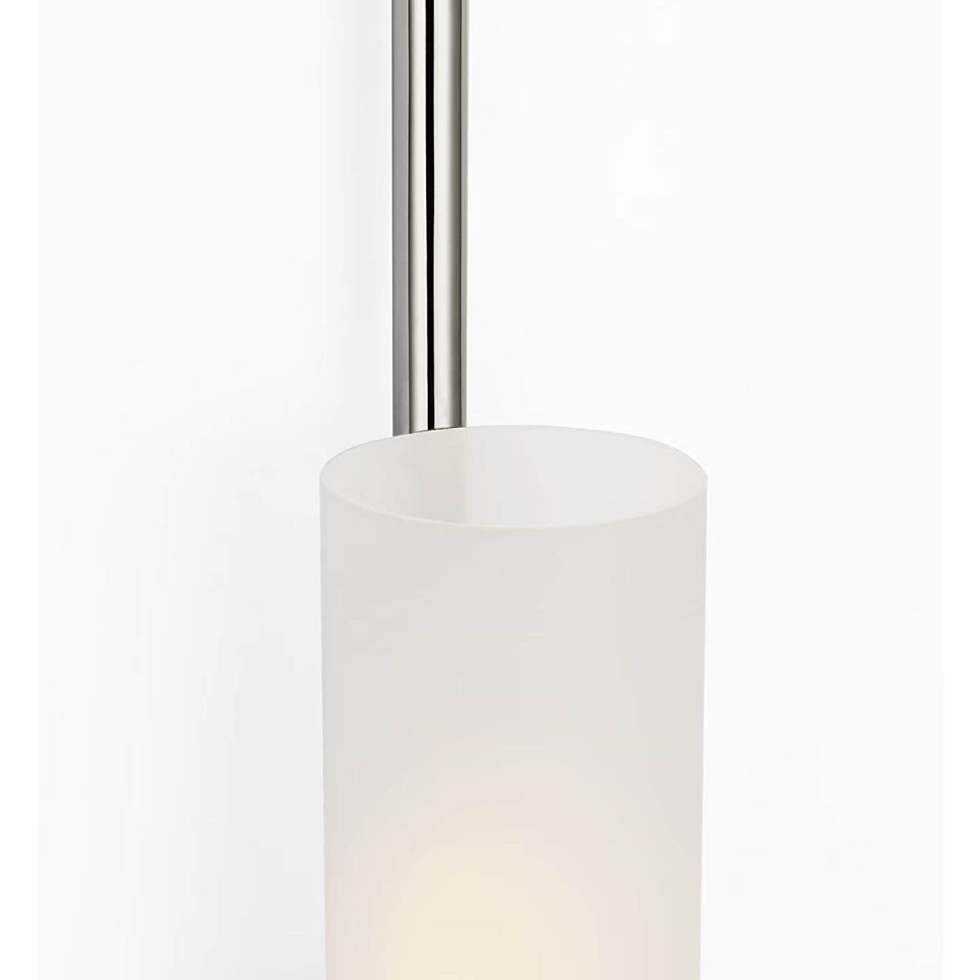 Barbara Barry Windchime 25" Tubular Sconce in Polished Nickel with Soft Etched Glass W2.75" x H25" x E3.75"