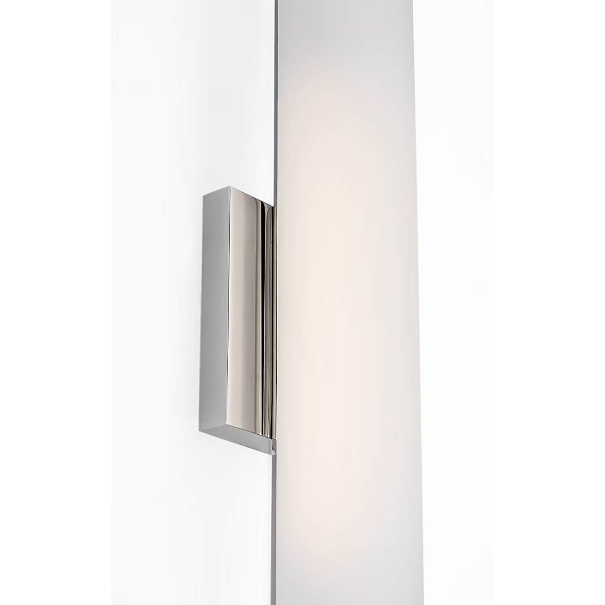 Barbara Barry Windchime 25" Tubular Sconce in Polished Nickel with Soft Etched Glass W2.75" x H25" x E3.75"