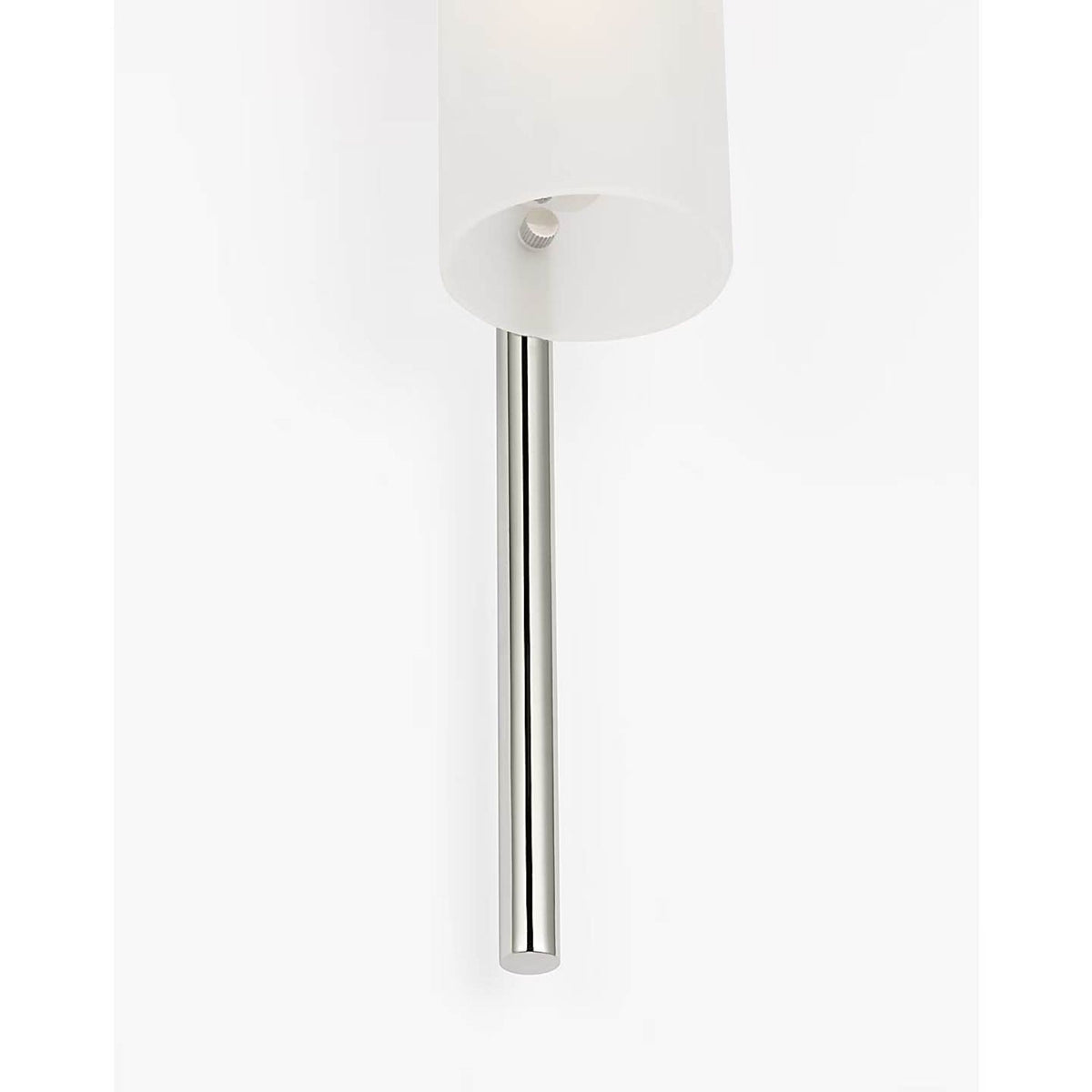 Barbara Barry Windchime 25" Tubular Sconce in Polished Nickel with Soft Etched Glass W2.75" x H25" x E3.75"