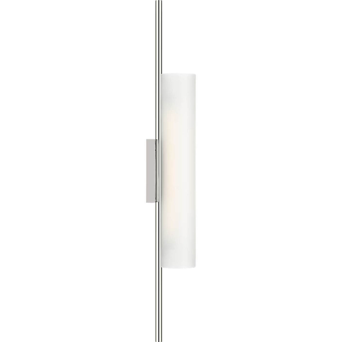 Barbara Barry Windchime 25" Tubular Sconce in Polished Nickel with Soft Etched Glass W2.75" x H25" x E3.75"