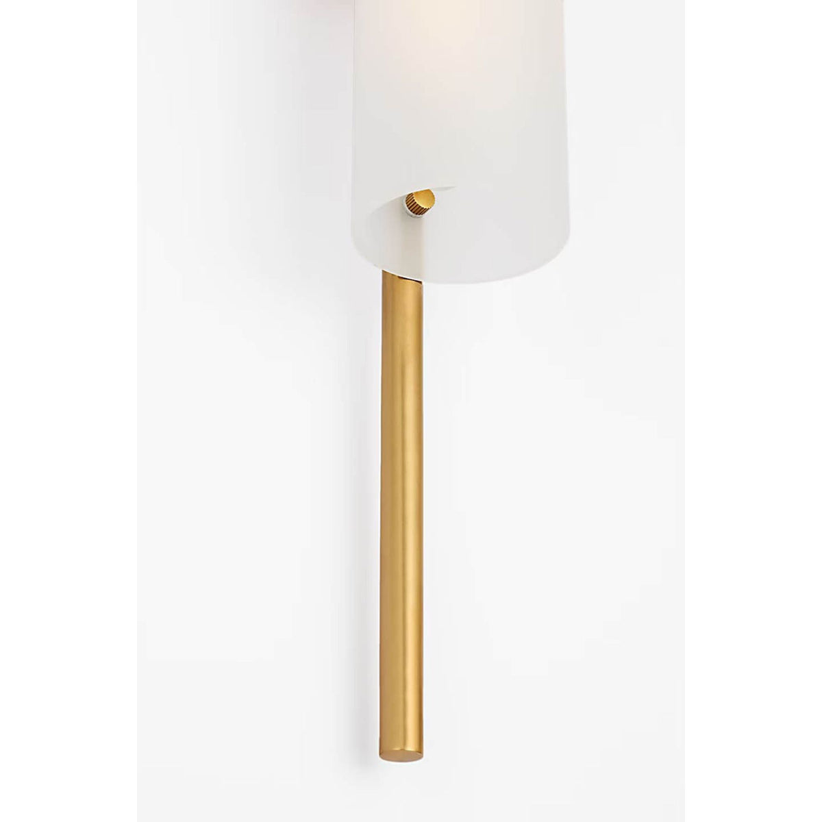 Barbara Barry Windchime 25" Tubular Sconce in Soft Brass with Soft Etched Glass W2.75" x H25" x E3.75"