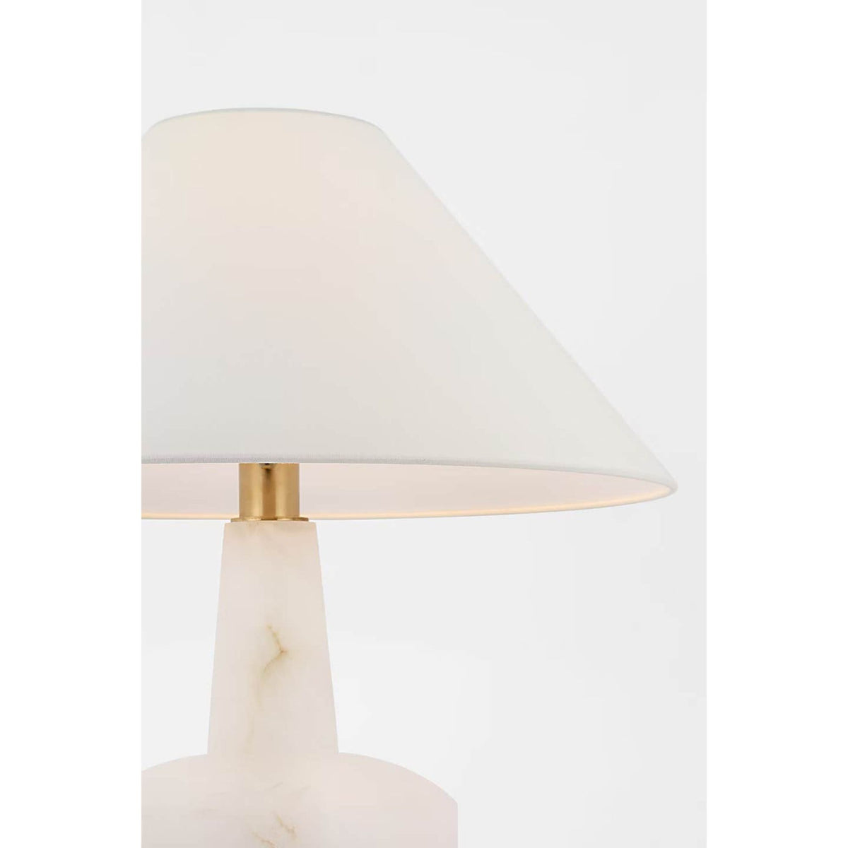 Barbara Barry Paros 31" Table Lamp in Alabaster with Linen Flare Shade W23.75" x H31"