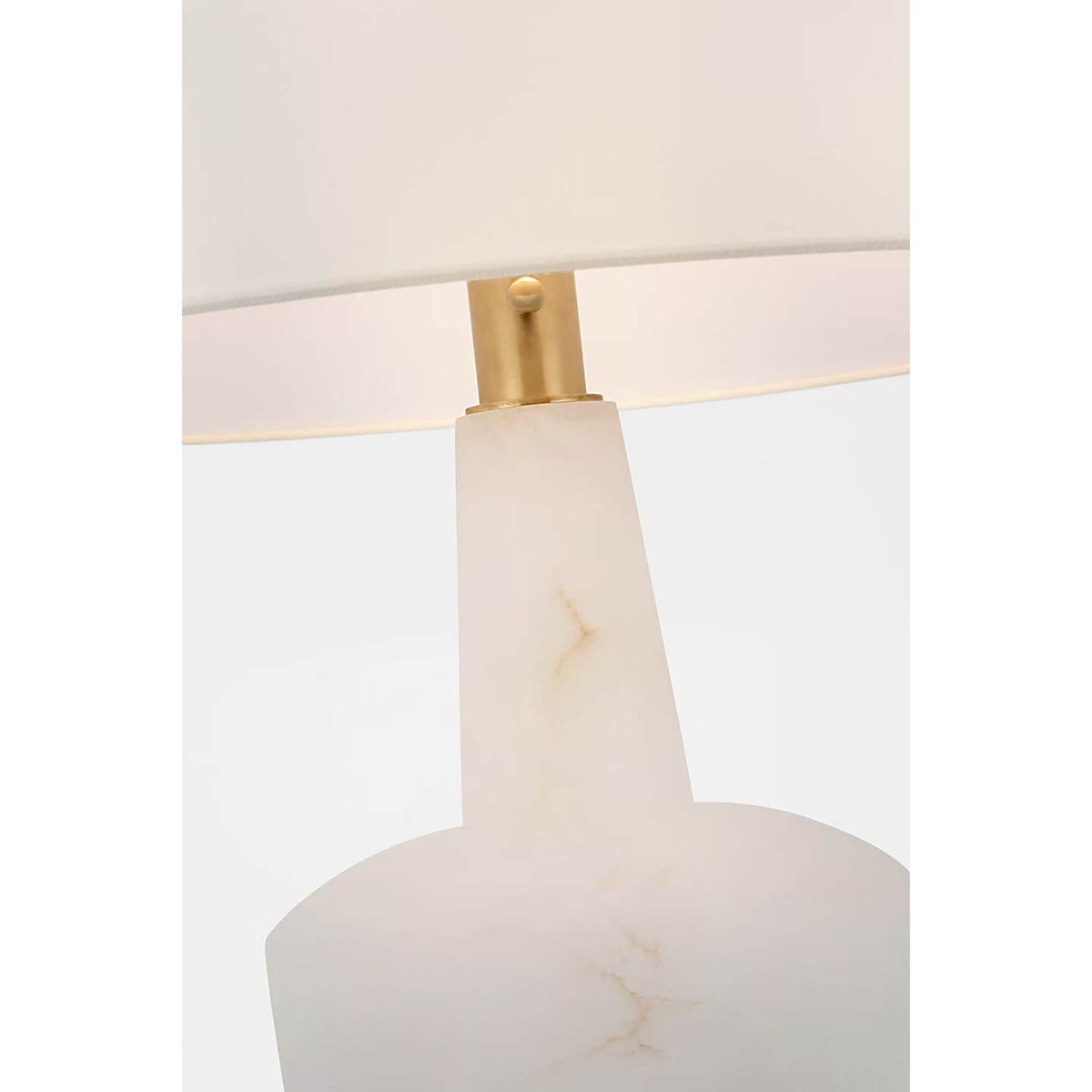 Barbara Barry Paros 31" Table Lamp in Alabaster with Linen Flare Shade W23.75" x H31"