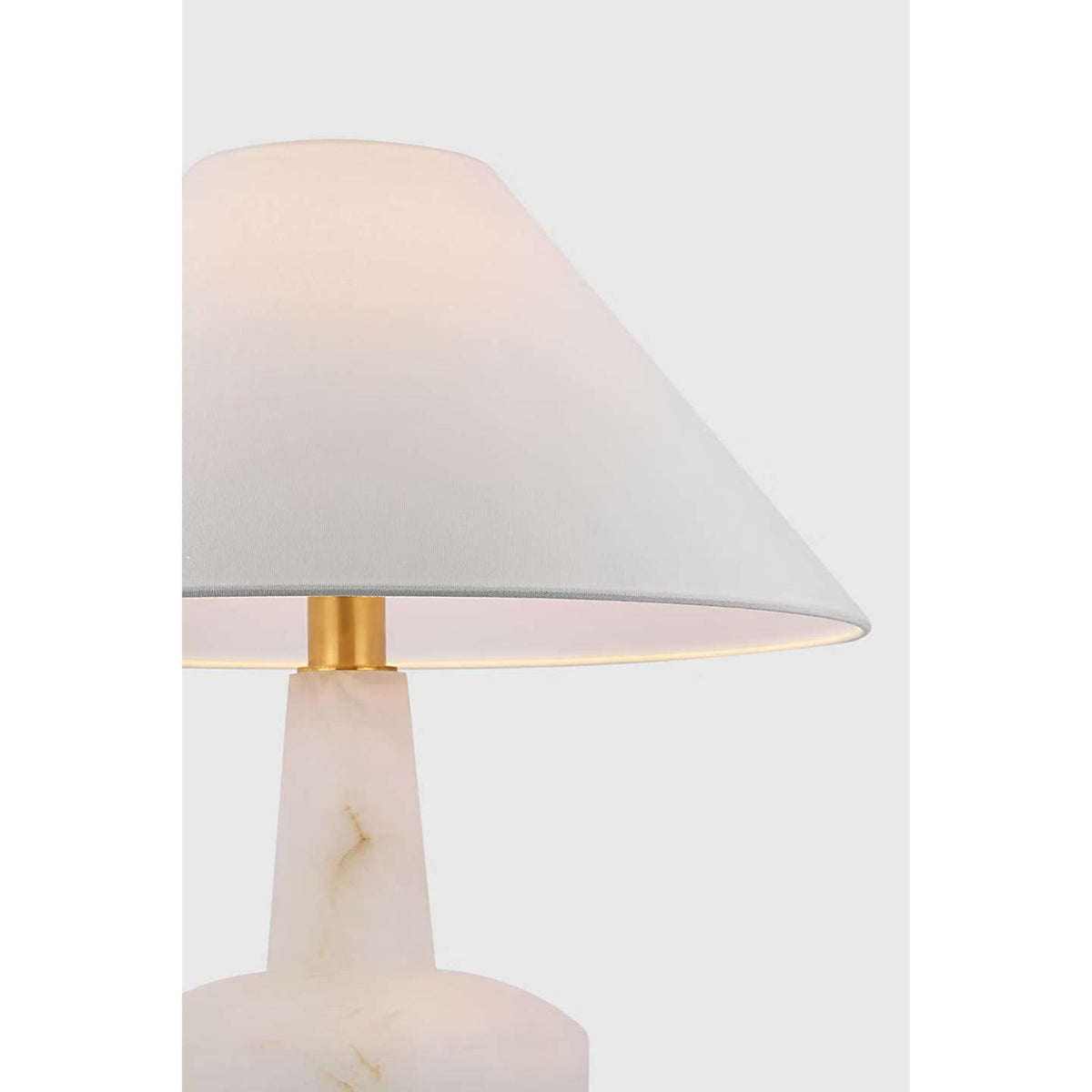 Barbara Barry Paros 31" Table Lamp in Alabaster with Linen Drum Shade W17" x H31"