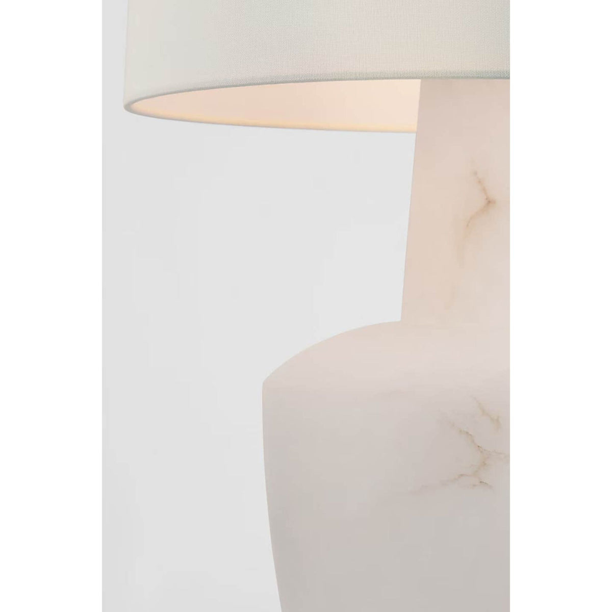 Barbara Barry Paros 31" Table Lamp in Alabaster with Linen Drum Shade W17" x H31"