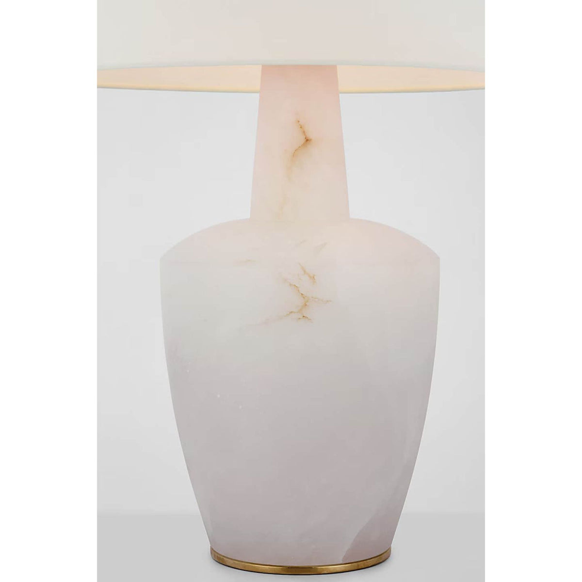 Barbara Barry Paros 31" Table Lamp in Alabaster with Linen Drum Shade W17" x H31"