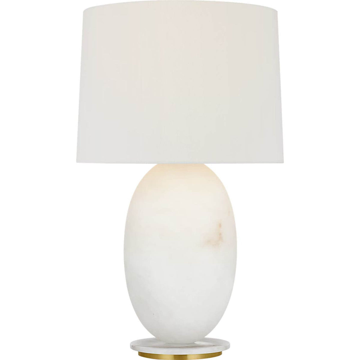Barbara Barry Folly 27" Rotatable Cordless Table Lamp in Alabaster with Linen Shade W16.25" x H27.25"