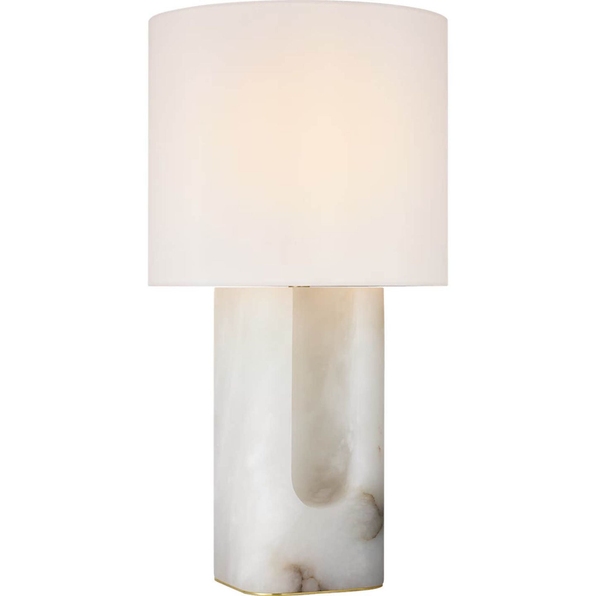 Barbara Barry Palo 28" Table Lamp in Alabaster with Linen Shade W14.75" x H28.25"