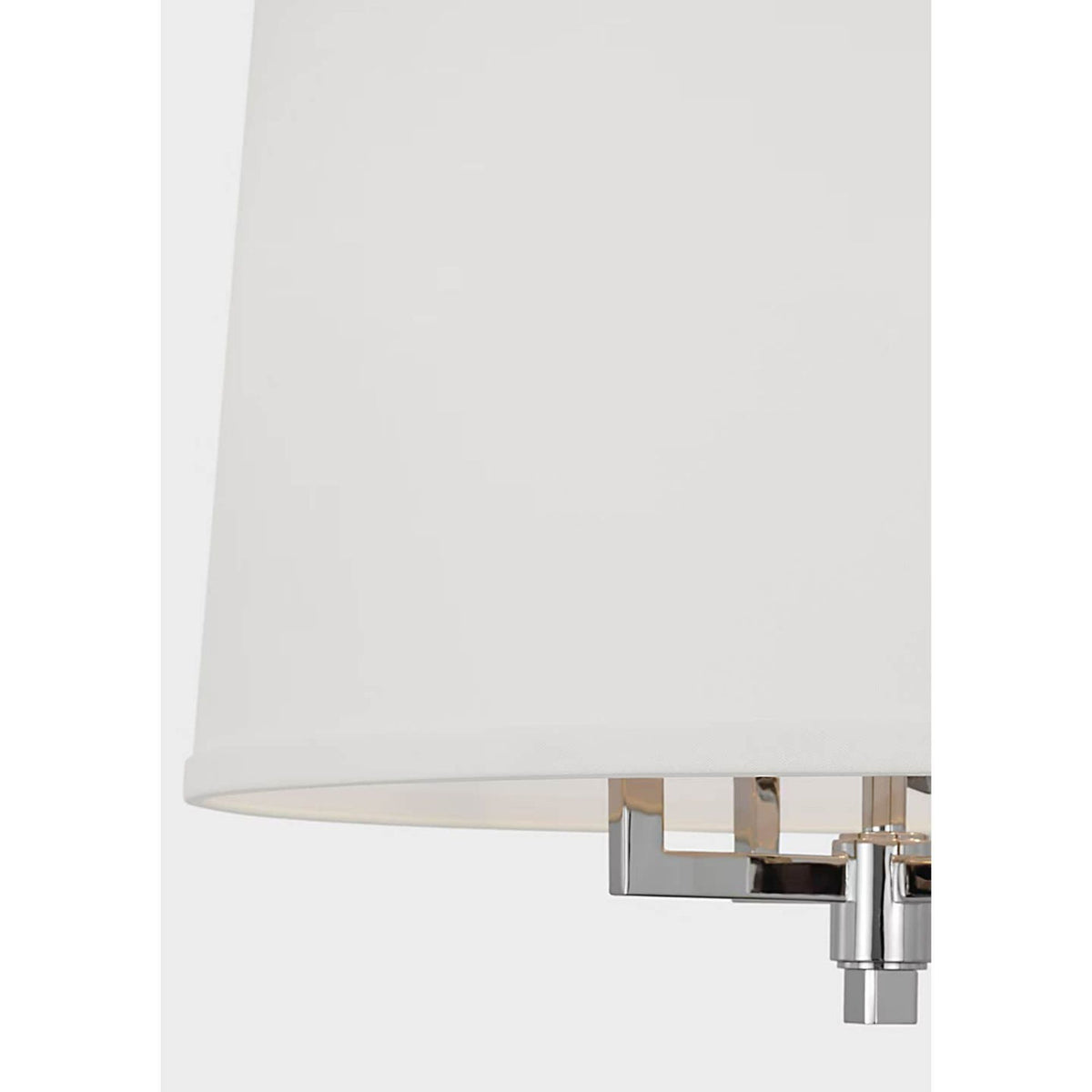 Barbara Barry Westport Large Hanging Shade in Polished Nickel with Linen Shade W23" x H19.75"