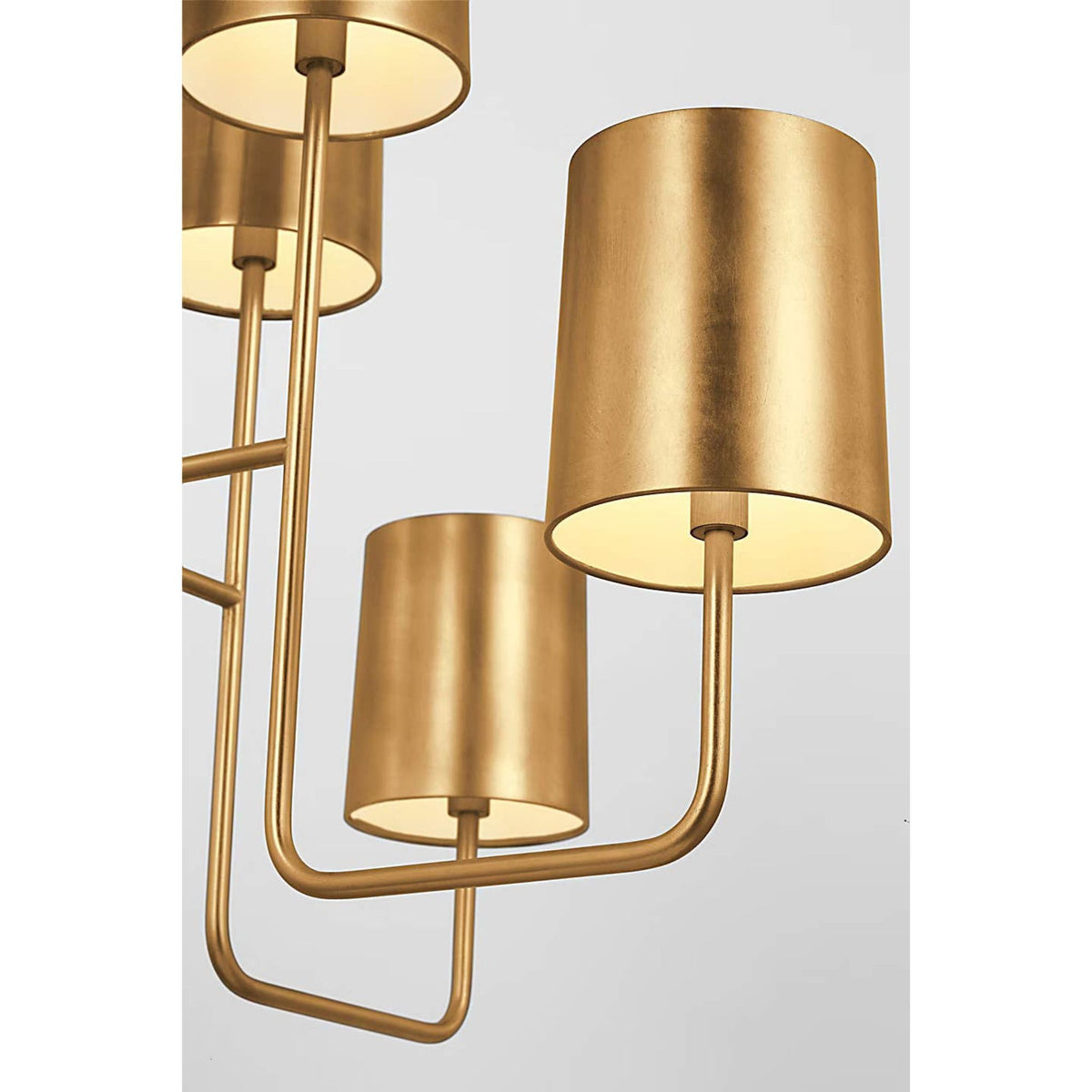 Barbara Barry Go Lightly Extra Large Two Tier Chandelier in Gild with Gild Shades W30" x H25.25"