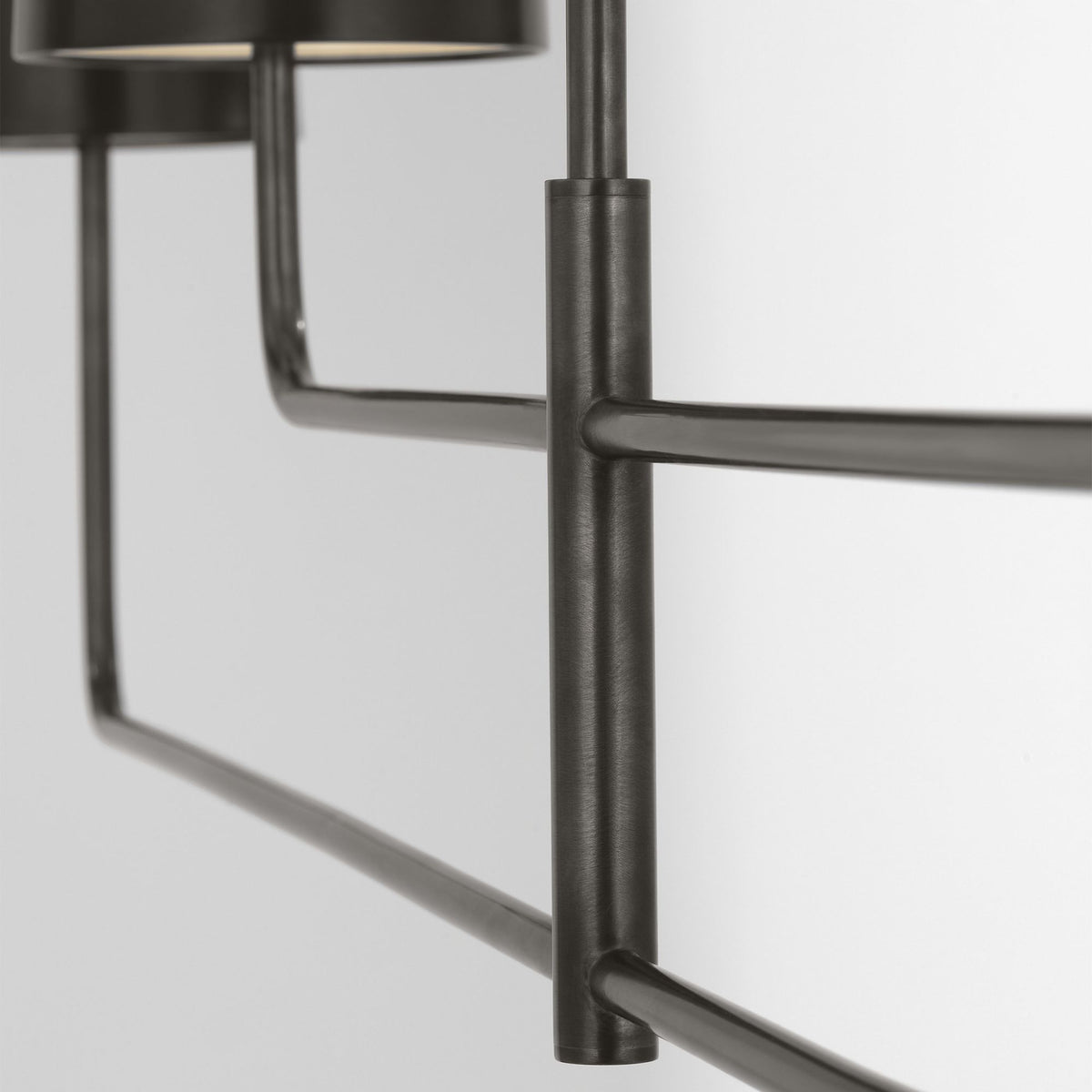 Barbara Barry Go Lightly 70" Four Light Linear Chandelier in Bronze with Bronze Shades W6" x 70"