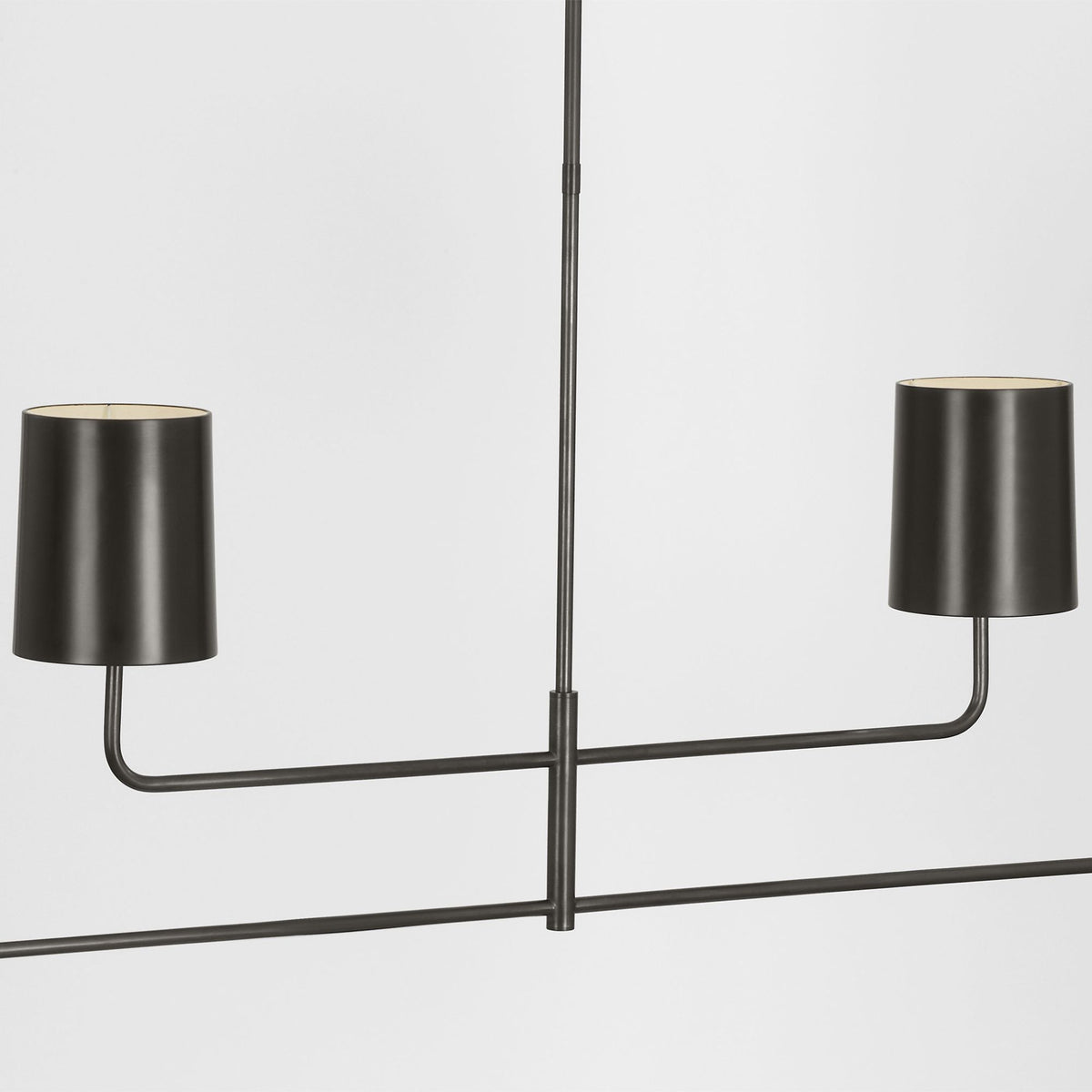 Barbara Barry Go Lightly 70" Four Light Linear Chandelier in Bronze with Bronze Shades W6" x 70"
