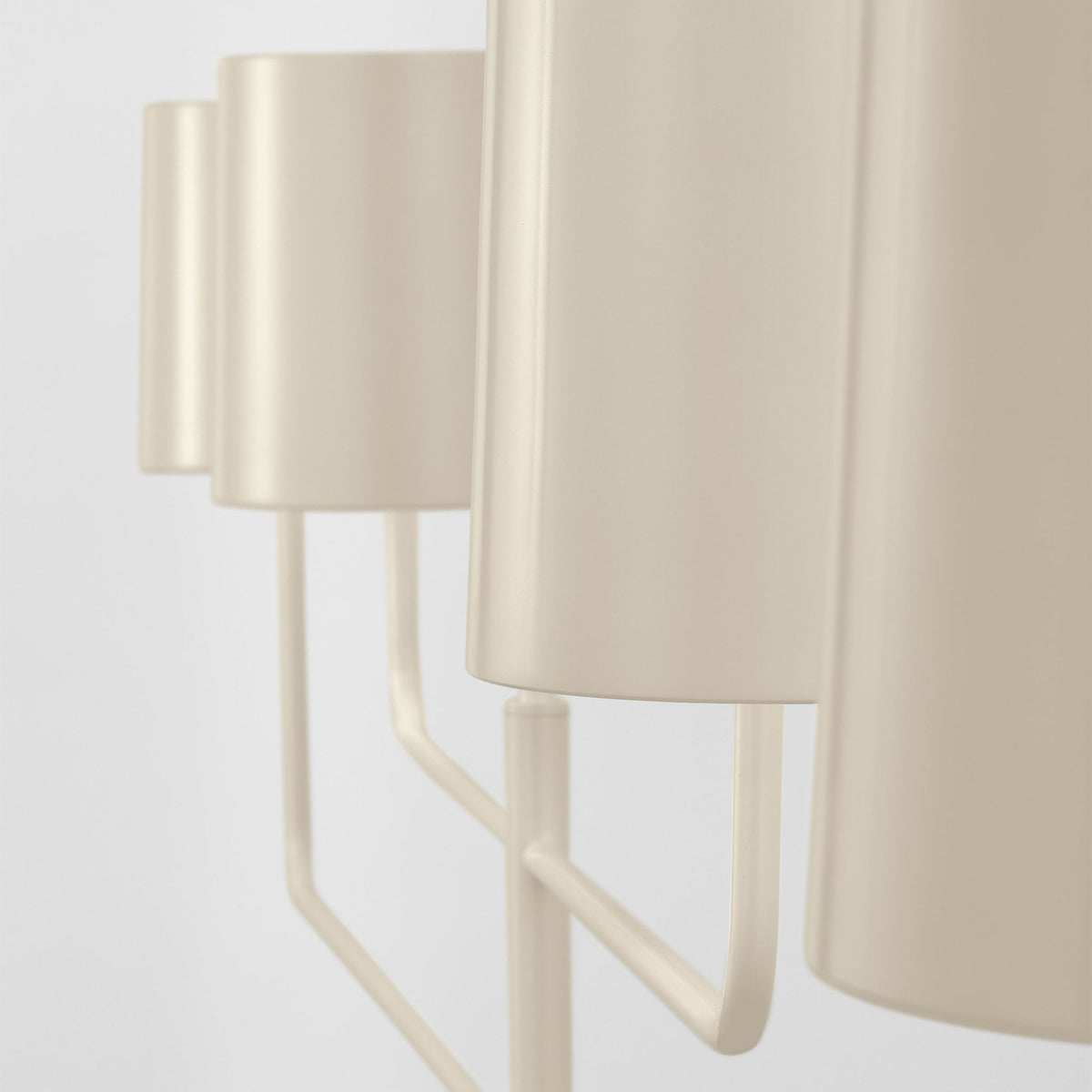 Barbara Barry Go Lightly 70" Four Light Linear Chandelier in China White with China White Shades W6" x 70"